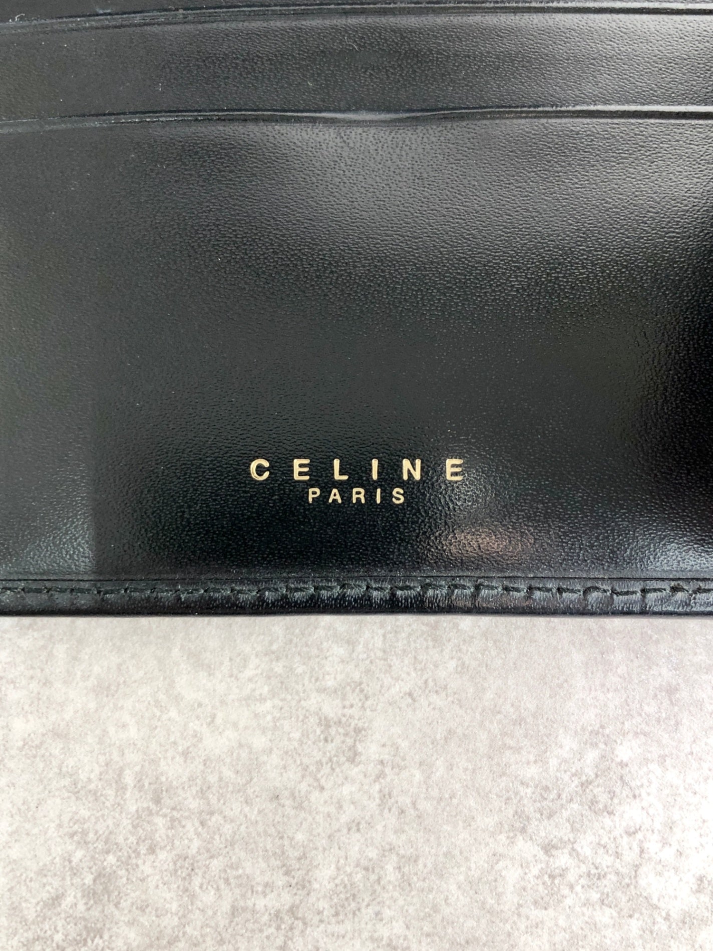 CELINE Macadam Folded Wallet Black Vintage 7k37du