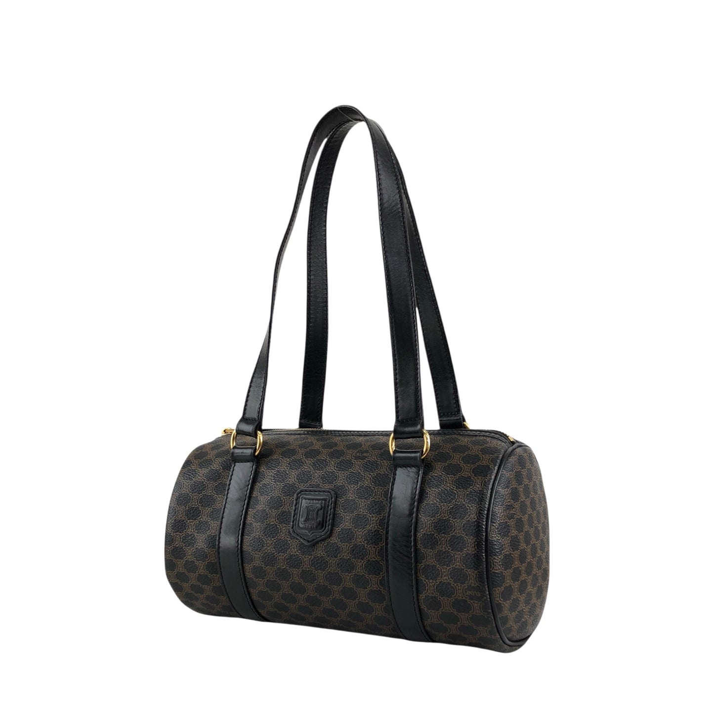 CELINE Macadam Blason Handbag Black Vintage yagsxr