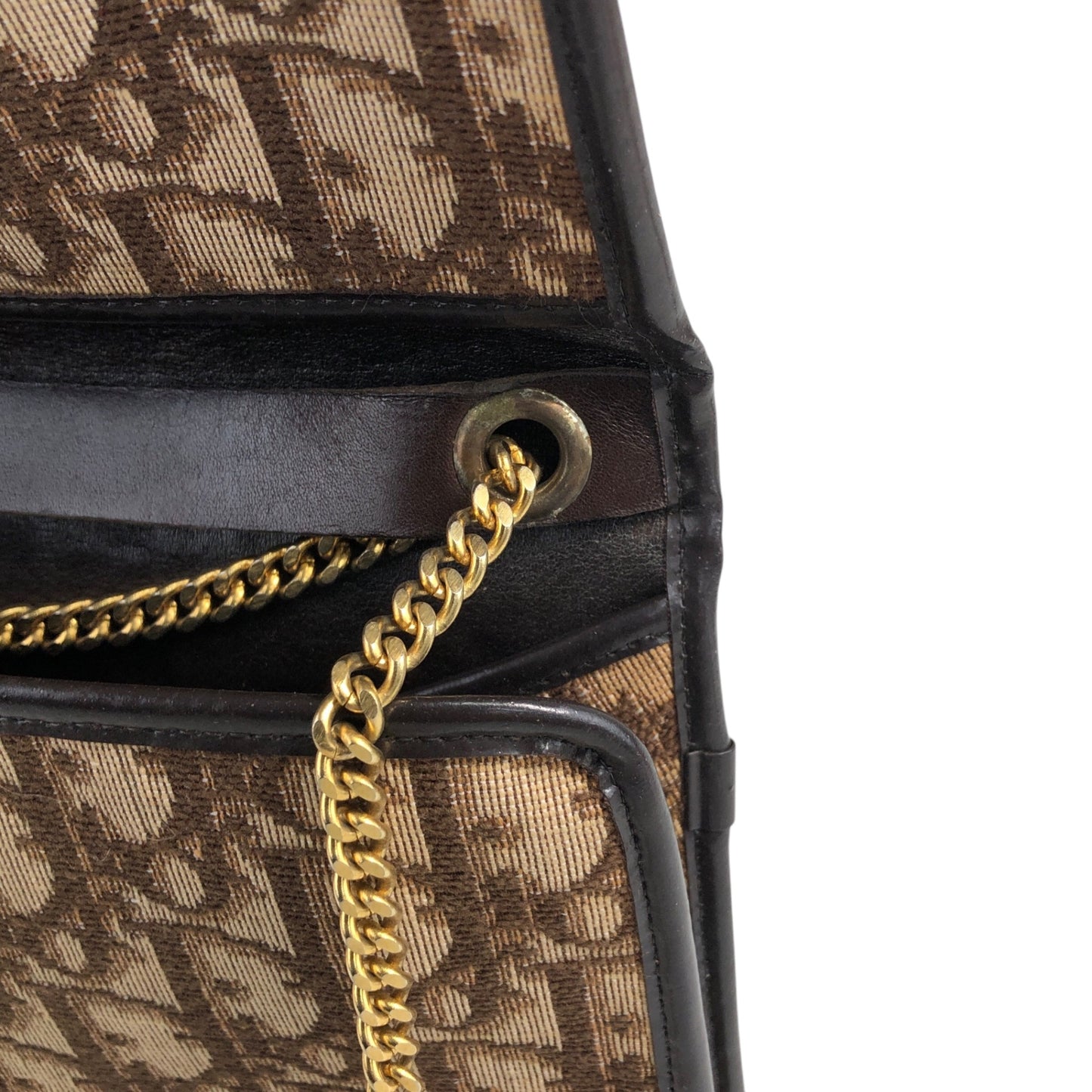 Christian Dior Trotter Chain 單肩包 棕色 復古 mdfdd4