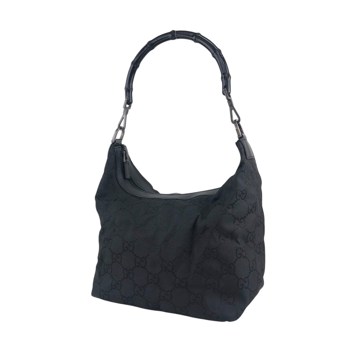 GUCCI GG Pattern Bamboo Shoulder bag Black Vintage ifi8dz