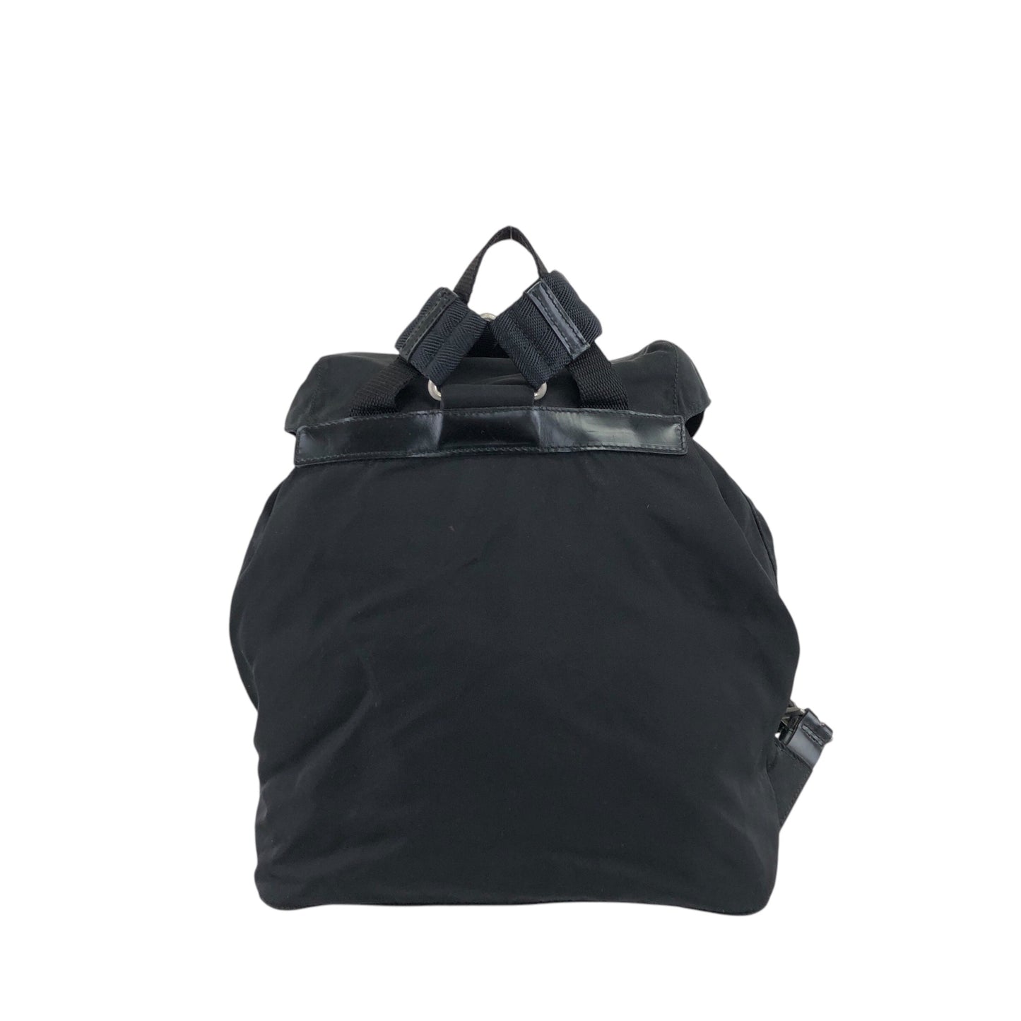 PRADA Triangle Logo Double Pocket Backpack Black Vintage mxtwf5