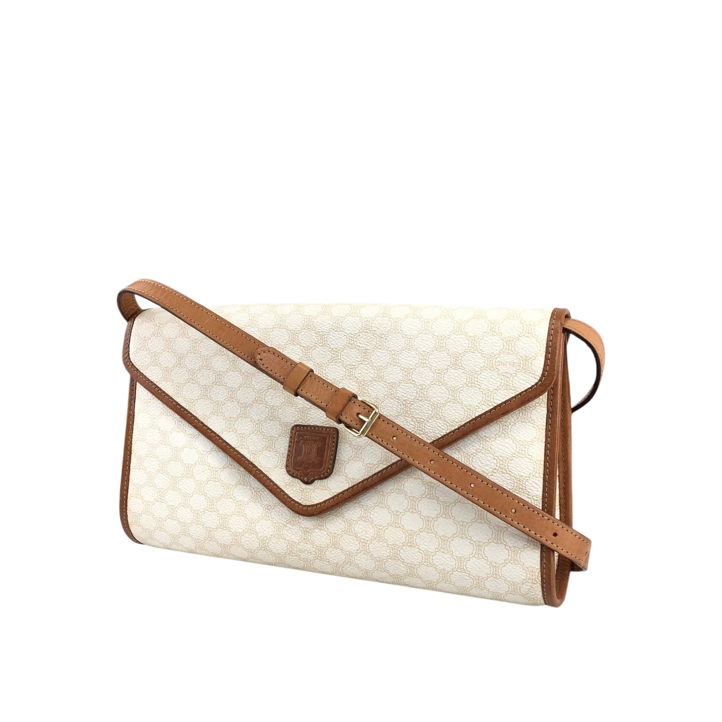 CELINE Macadam Blason Shoulder bag White Vintage j56zbi