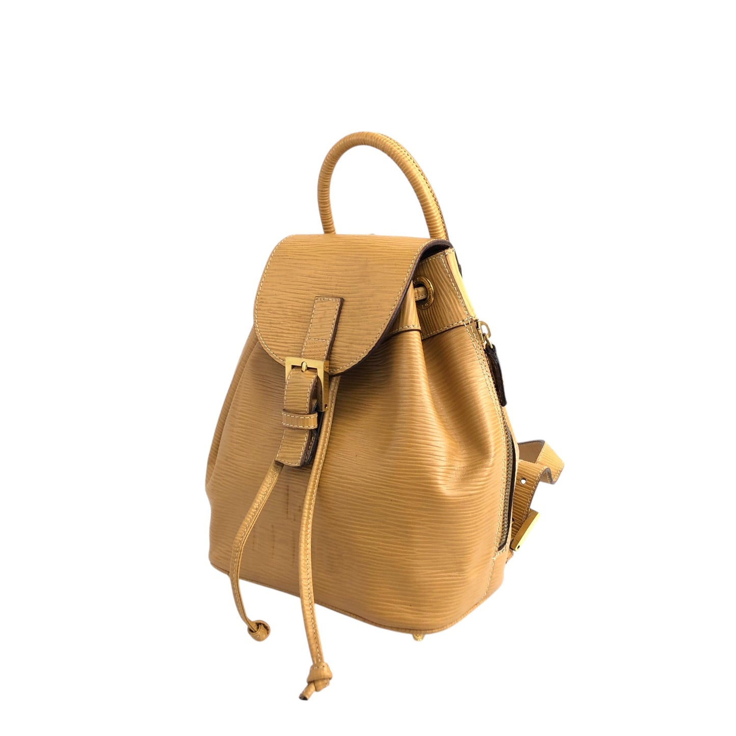 FENDI 標誌壓花前扣背包 米色復古 47jcck