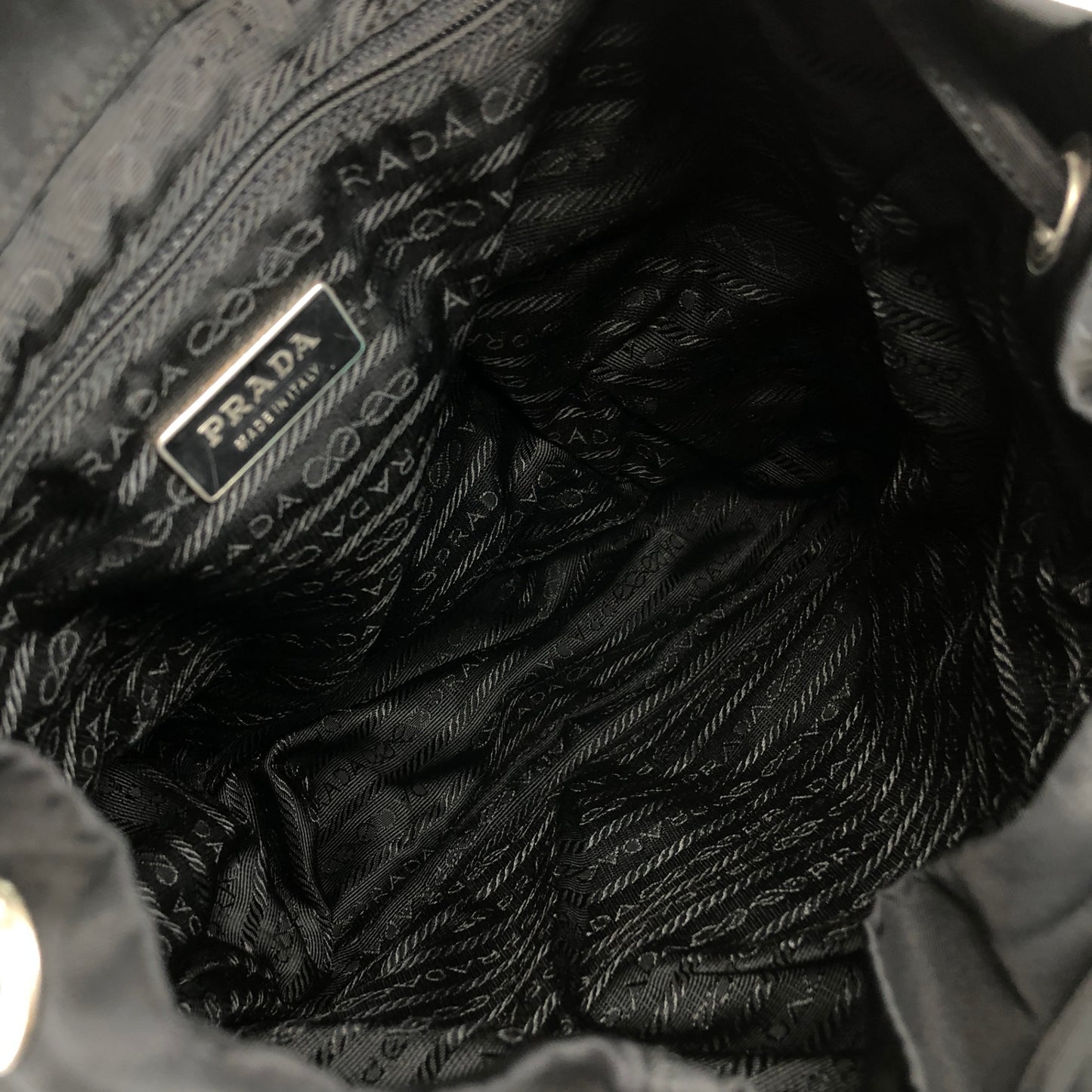 PRADA Triangle Logo Backpack Black Vintage hu5ayn