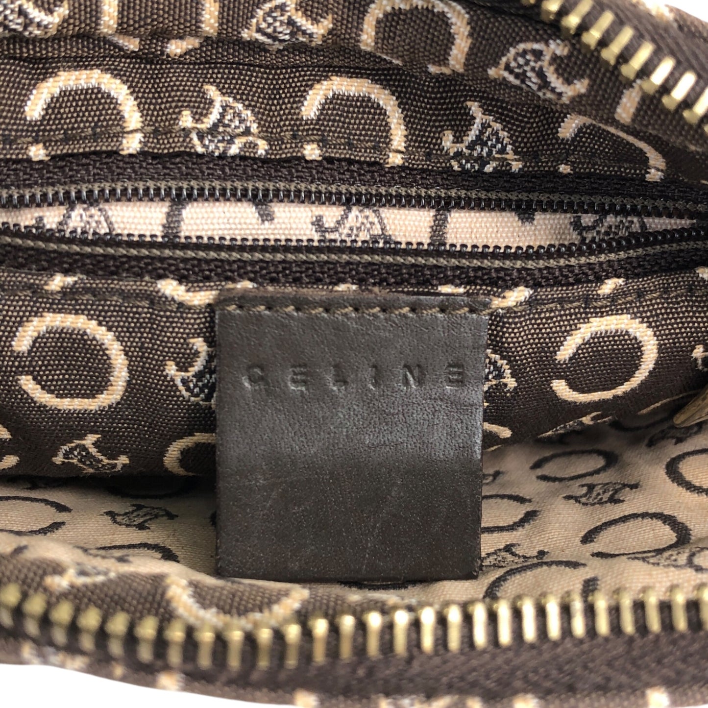 CELINE C Macadam Shoulder bag Brown Vintage jb4yns