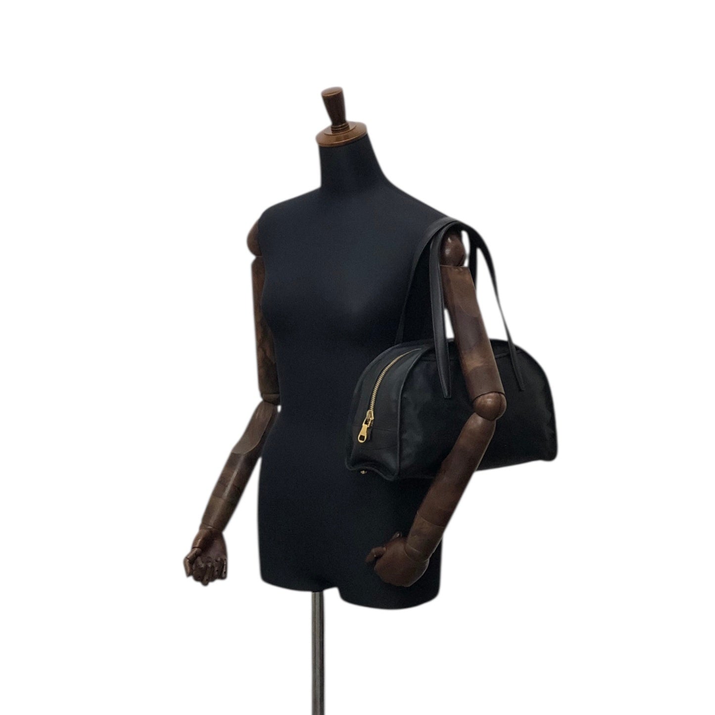 LOEWE Anagram Padlock Small Boston bag Handbag Black Vintage xazh3e