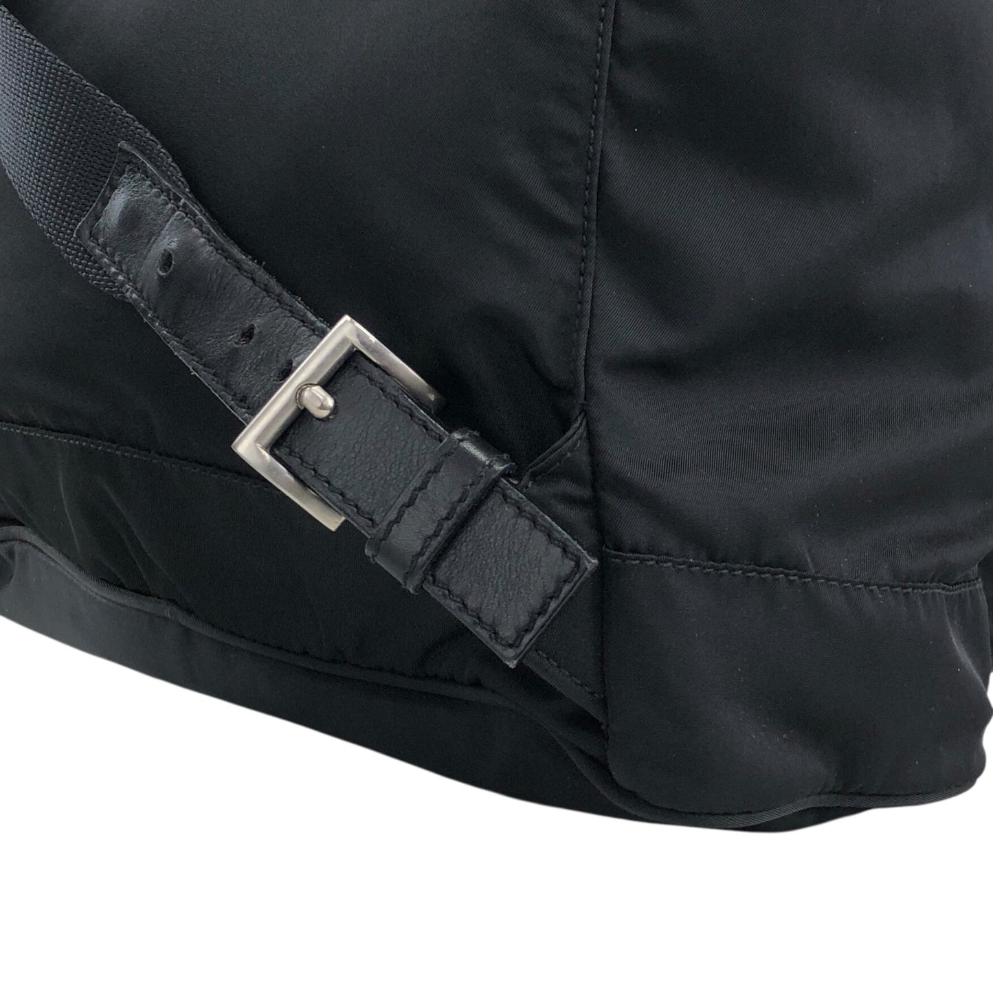 PRADA Tessuto Triangle Logo Backpack Black Vintage rj533h