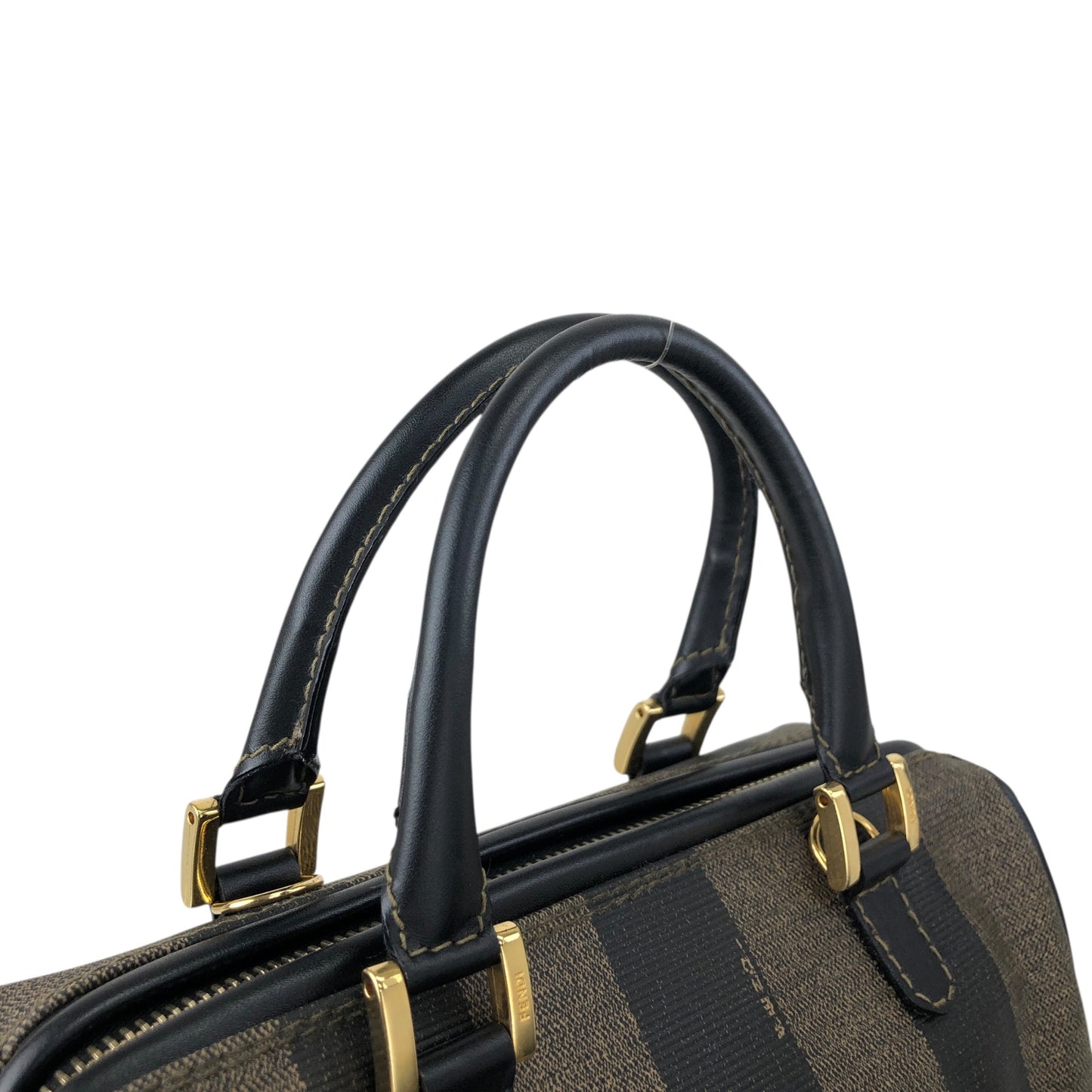 FENDI Logo Two-way Small Boston bag Shoulder bag Black Vintage 873tng