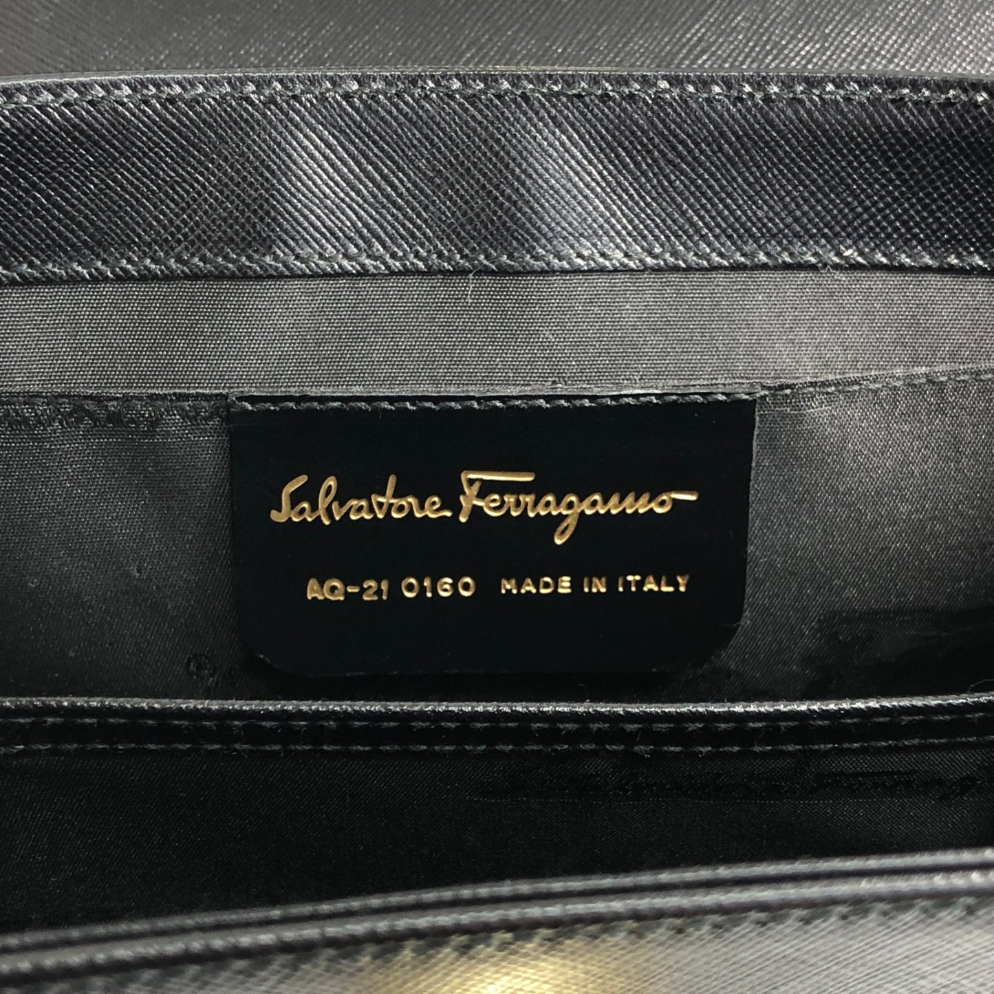 Salvatore Ferragamo Gancini Two-way Handbag Shoulder bag Black Vintage zaxbv3