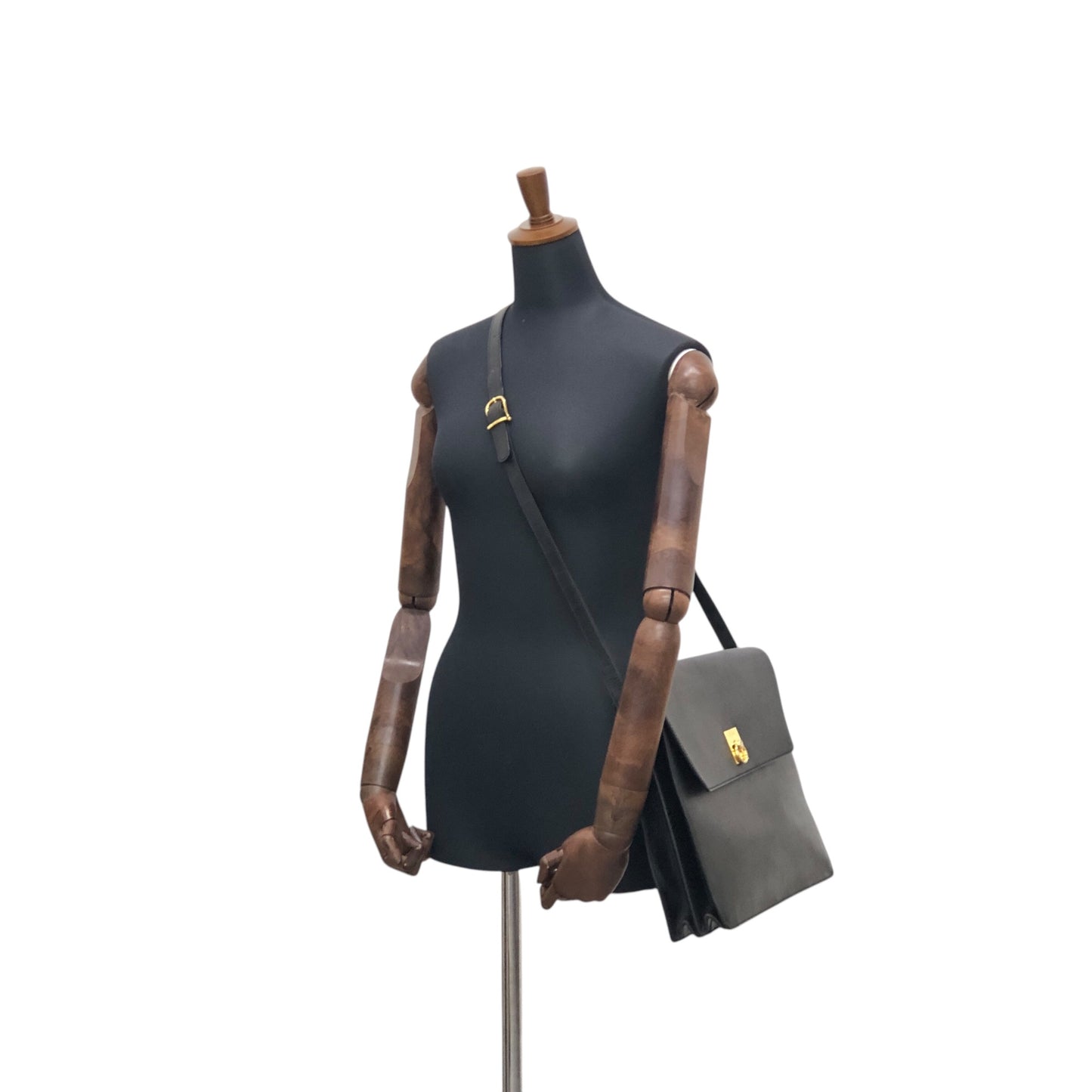 CELINE Gancini Shoulder bag Black Vintage 5p7kss