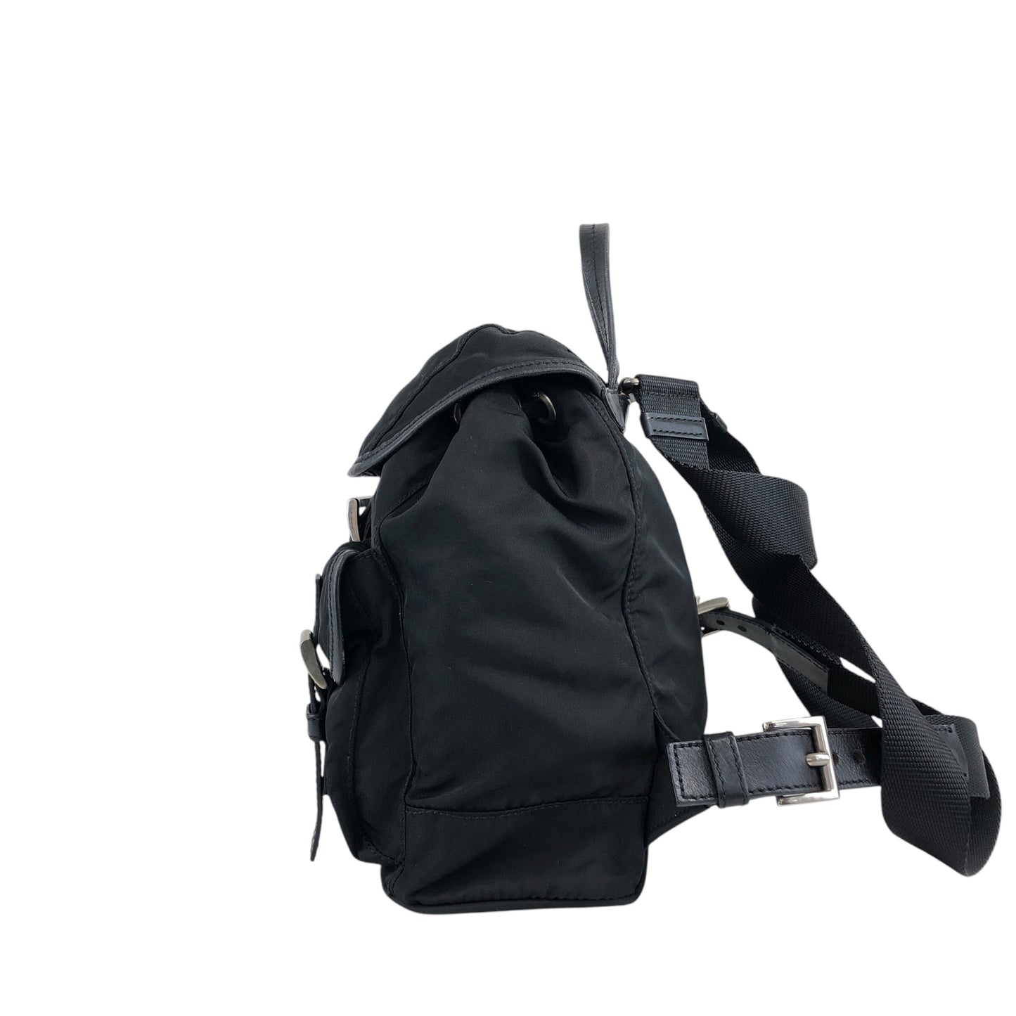 PRADA Triangle Logo Backpack Black Vintage hu5ayn