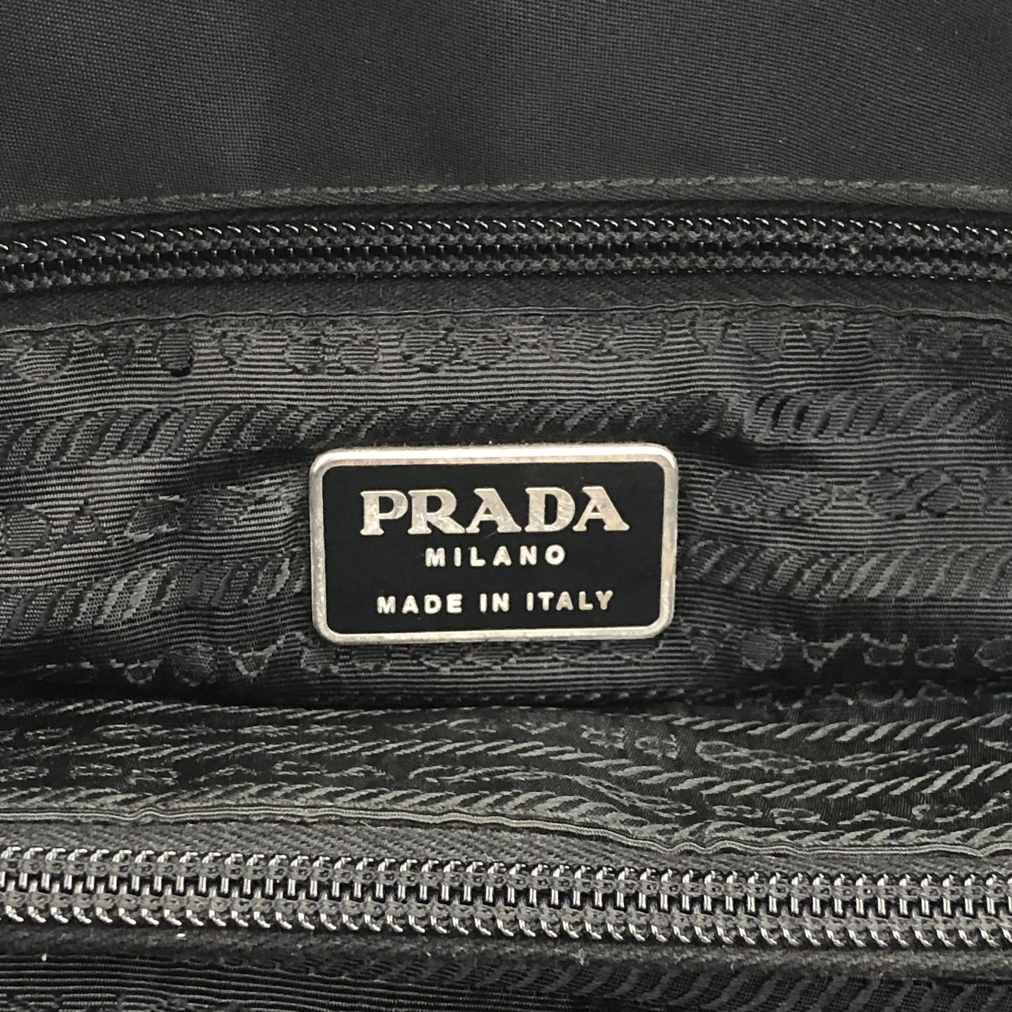 PRADA Triangle Logo Totebag Black Vintage v2r633