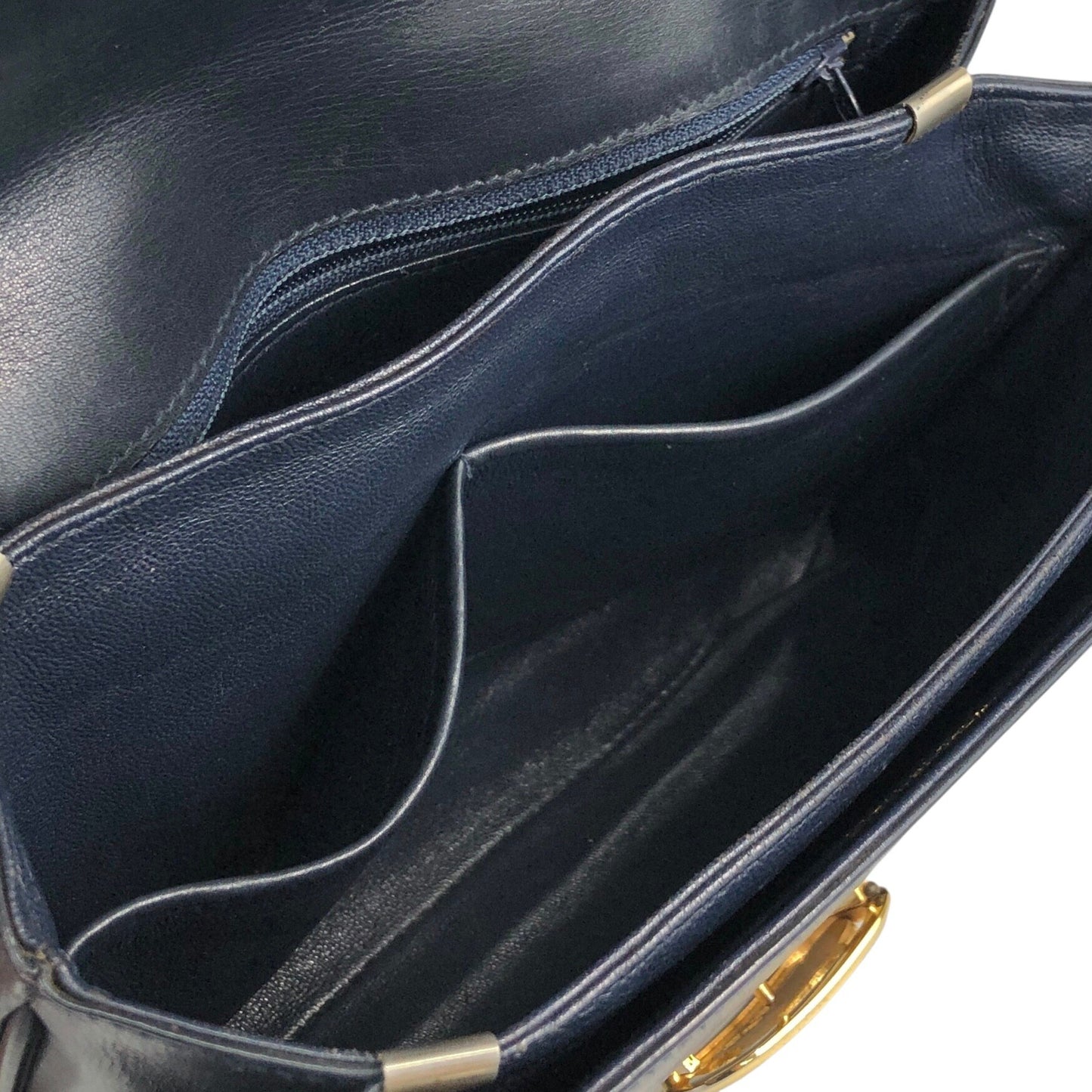 CELINE Horse Carriage Handbag Dark Navy Vintage 3bgmzr