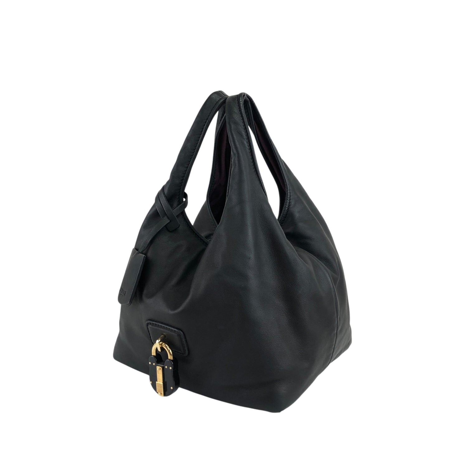 LOEWE Padlock Handbag Black Vintage 3b6srk