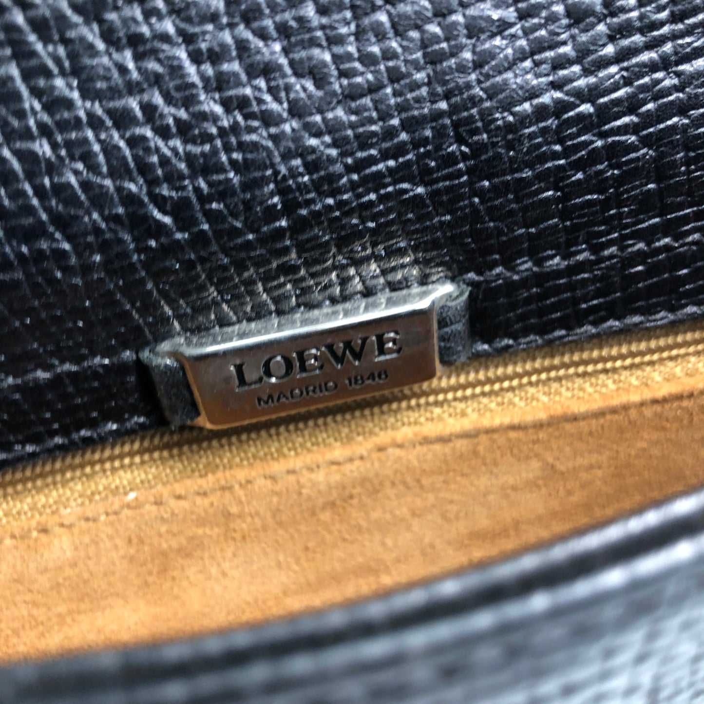LOEWE Logo Shoulder bag Black Vintage 8bpxps
