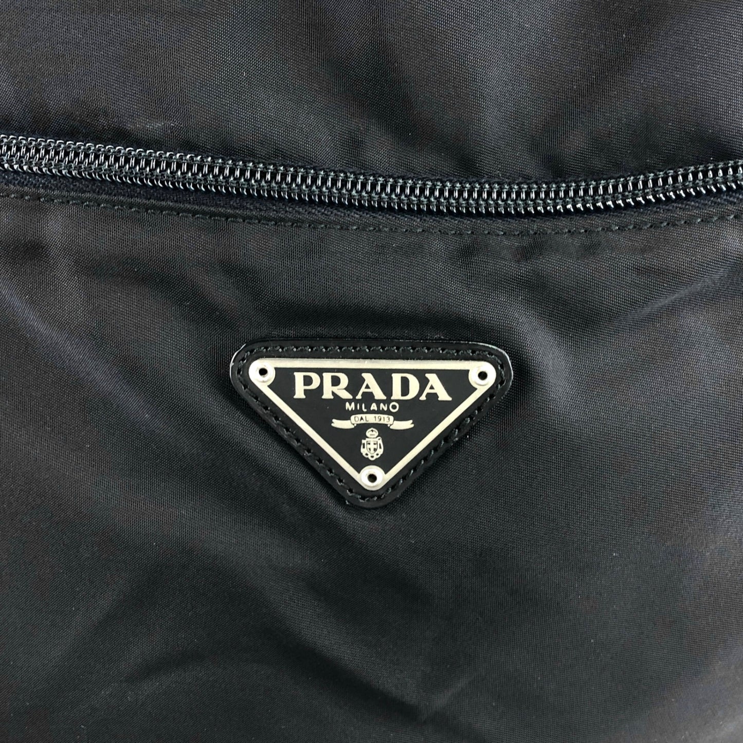 PRADA Triangle Logo Shoulder bag Totebag Black Vintage 5p3xnw