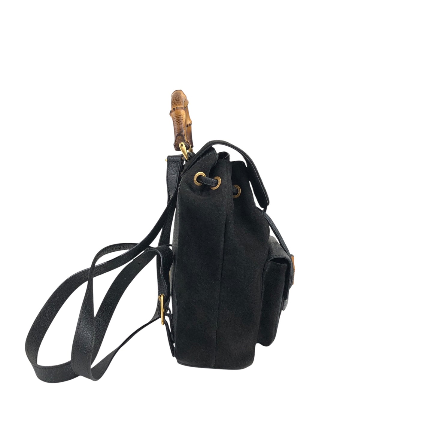 GUCCI Bamboo Backpack Black Vintage sb5ikr