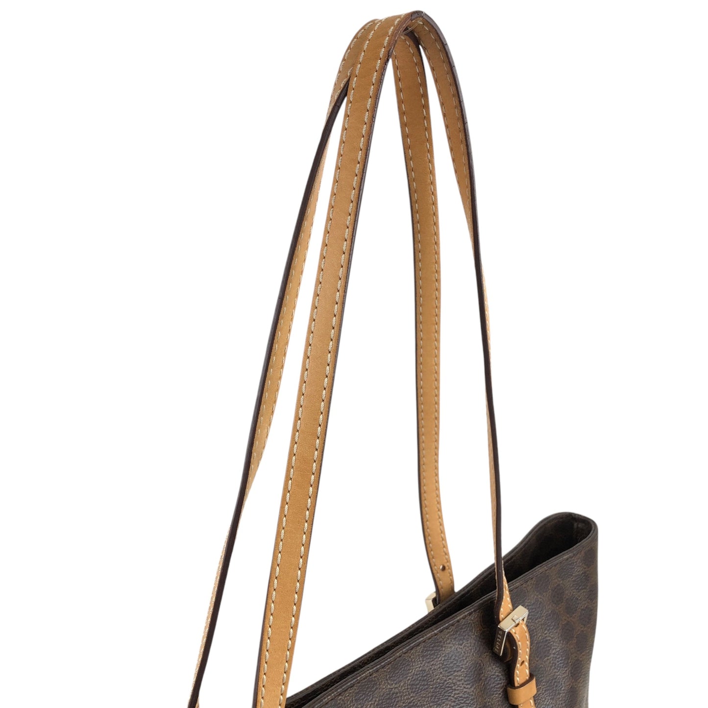 CELINE Macadam Shoulder bag Totebag Brown PP-SA-0097 Vintage br27j2