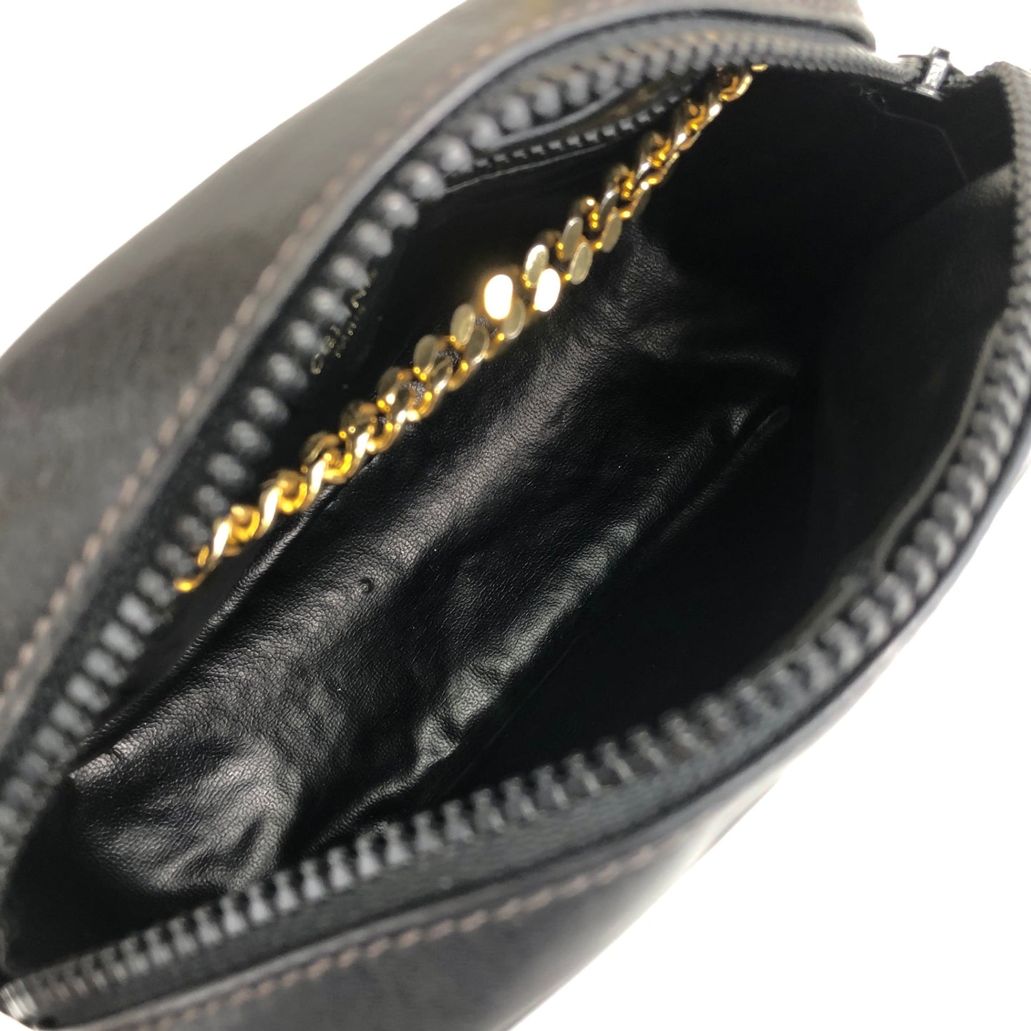 CELINE Triomphe Chain Shoulder bag Black Vintage n8k45k