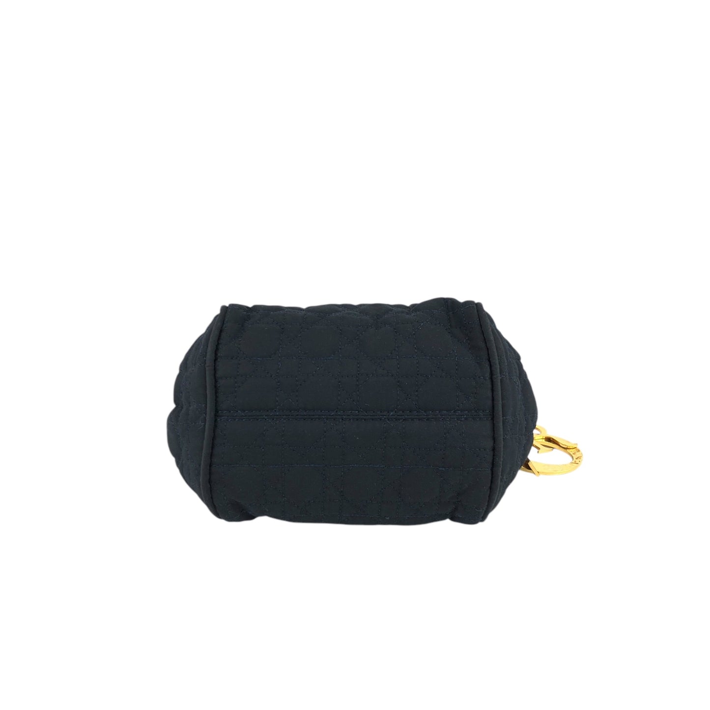 Christian Dior Cannage Logo Charm Small Handbag Dark Navy Vintage hsi65g