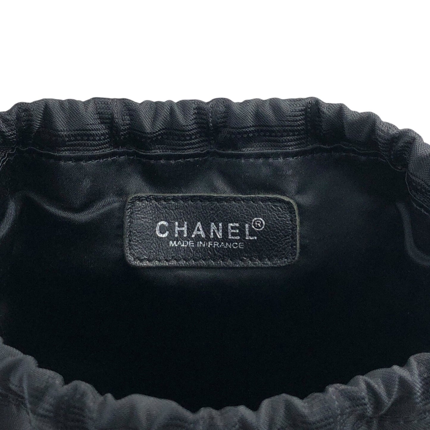 CHANEL 新款旅行線抽繩小號手提包黑色復古 x7242n