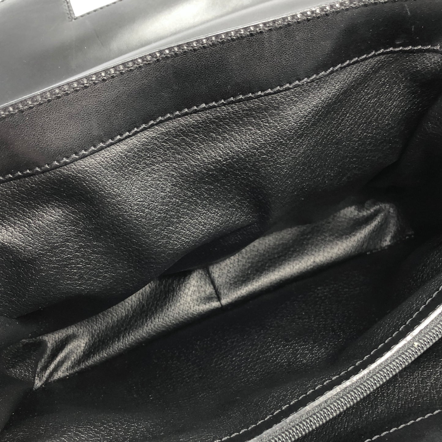 CELINE Macadam Logo Motif Charm Turn Lock Leather Two-way Handbag Shoulder bag Black Vintage cptypf