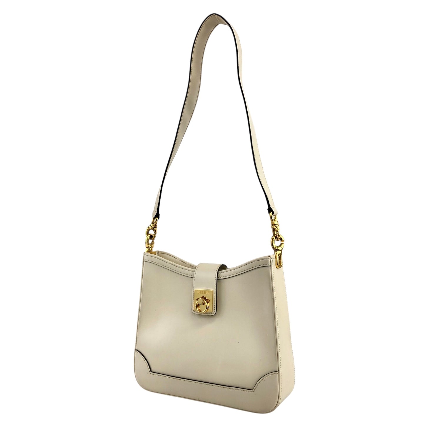 CELINE Gancini Shoulder bag Beige Vintage xc33k4
