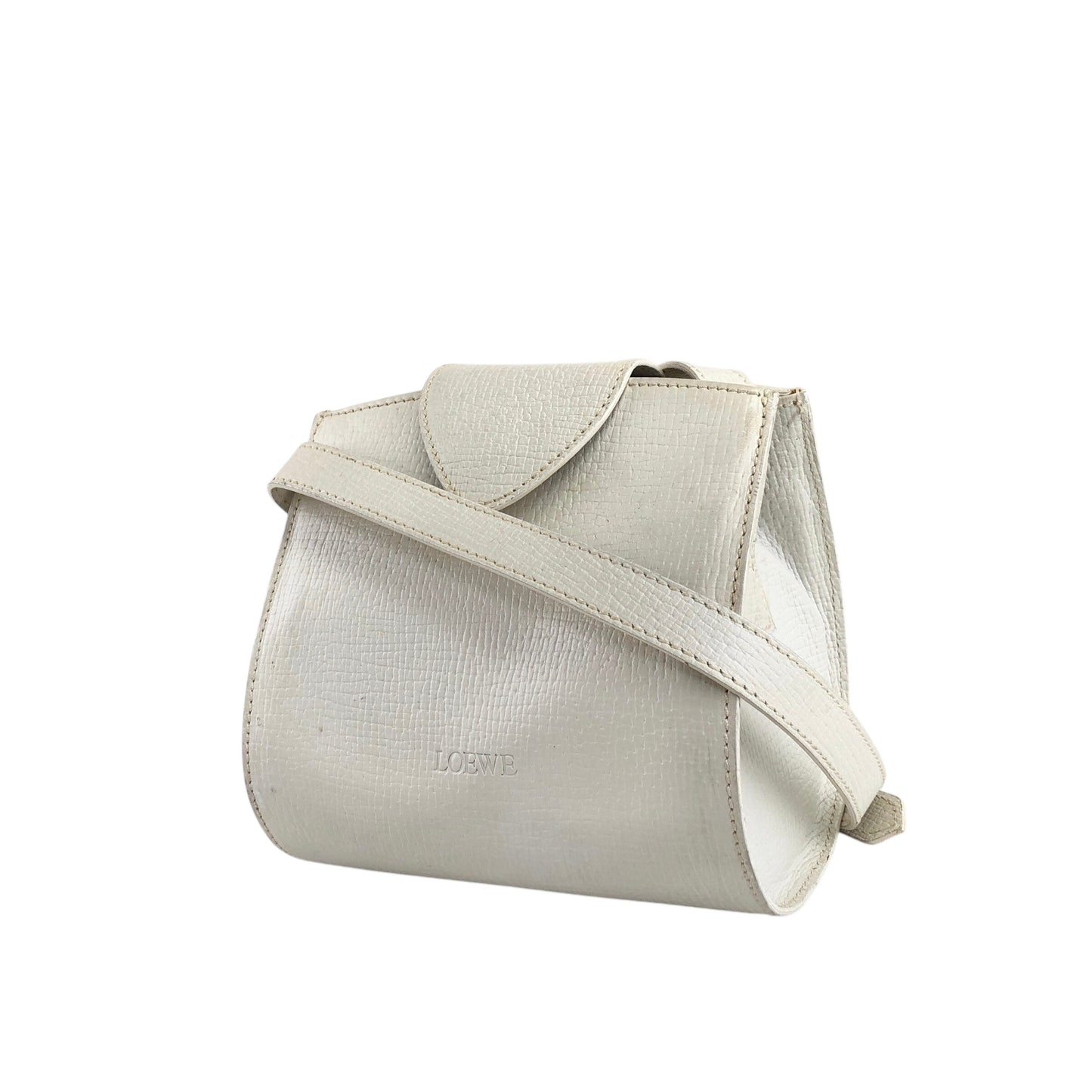 LOEWE Logo Embossed Shoulder bag Ivory Vintage sj6yij