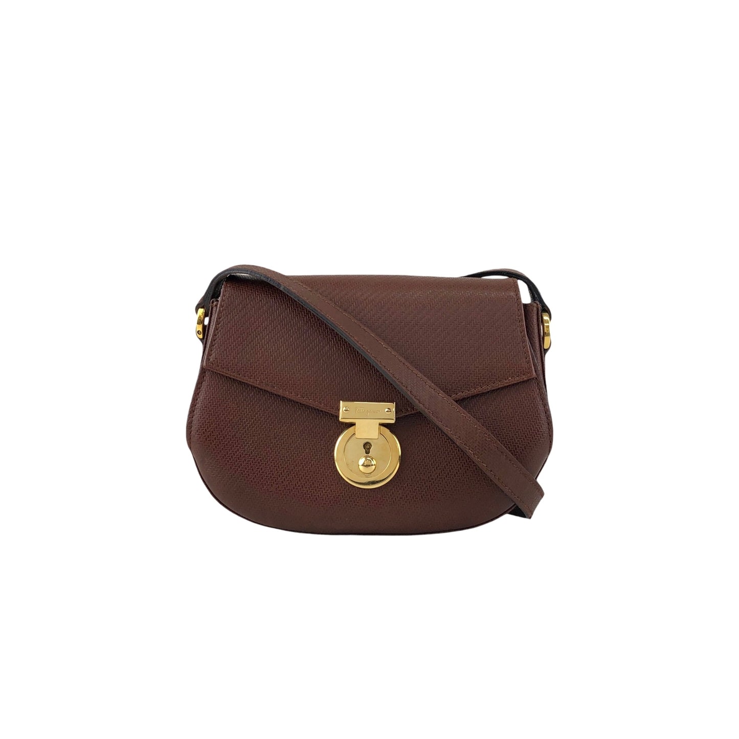 Salvatore Ferragamo Lock Shoulder bag Bordeaux Vintage 6kbanu