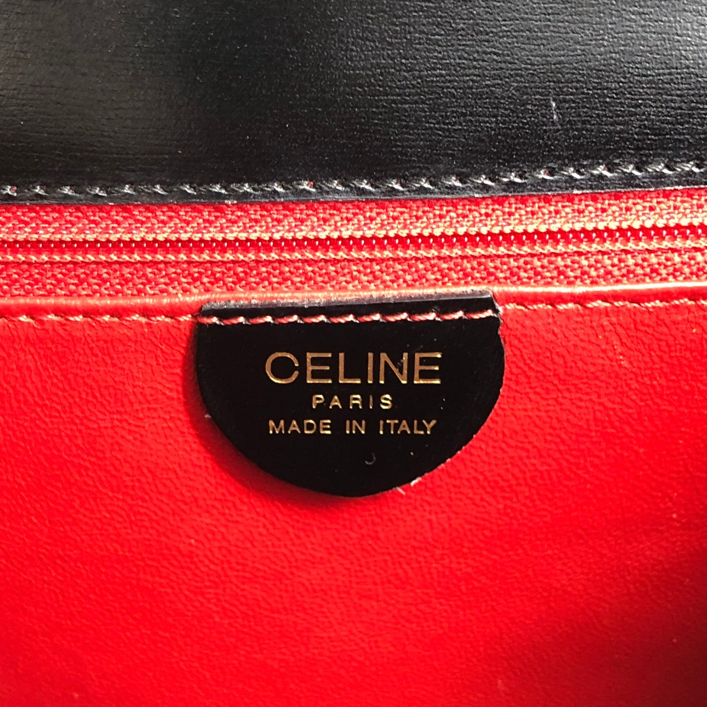 CELINE 圓形標誌雙向手柄手提包單肩包黑色復古 bwjy43