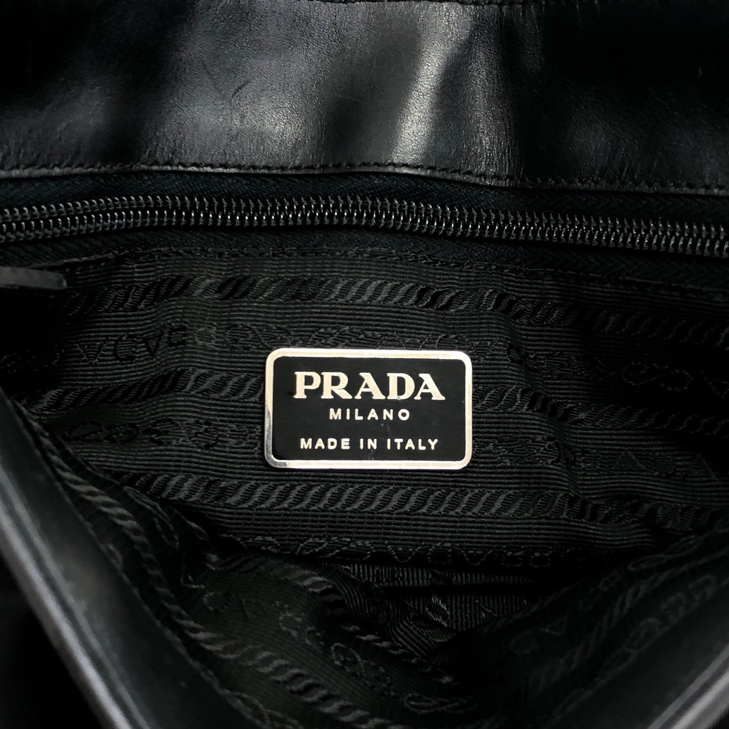 PRADA Triangle Logo Front Buckle Shoulder bag Black Vintage dwjuwu