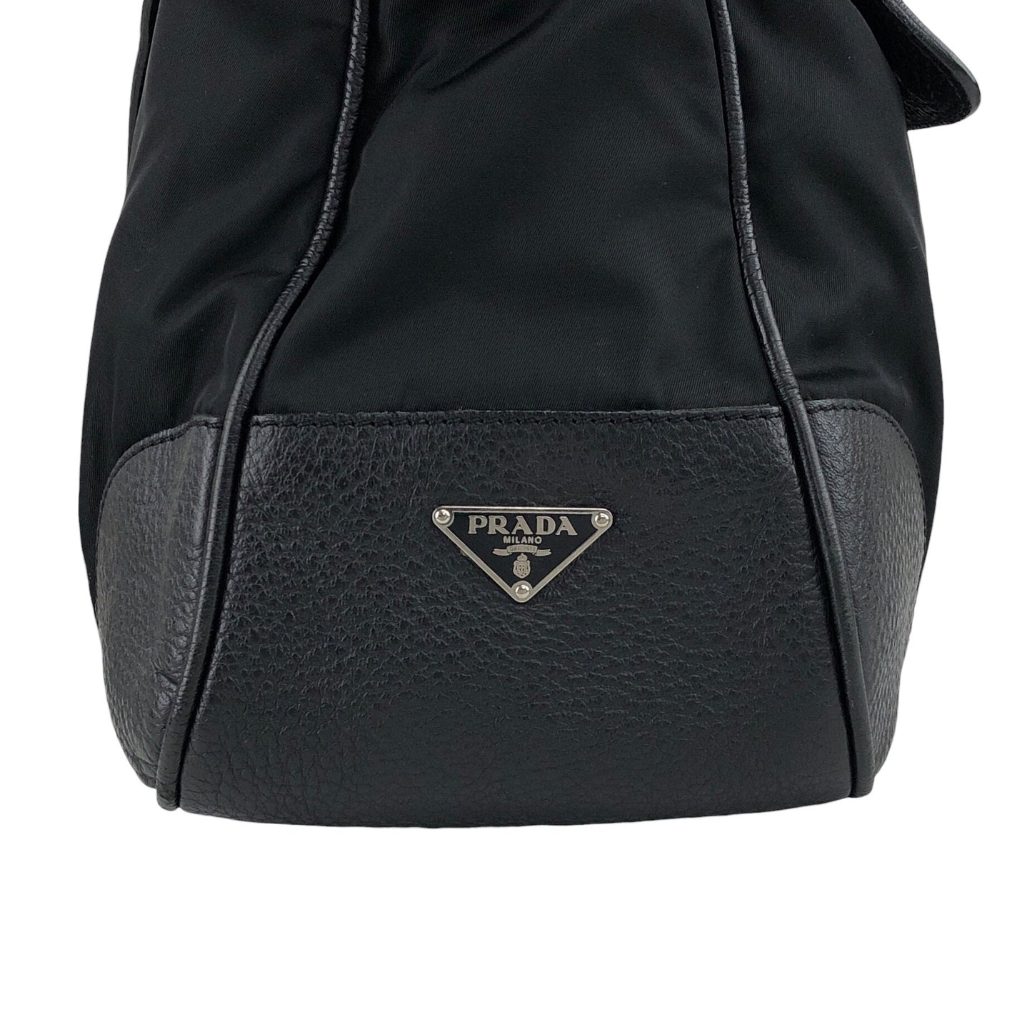 PRADA Triangle Logo Shoulder bag Black Vintage p74gfa