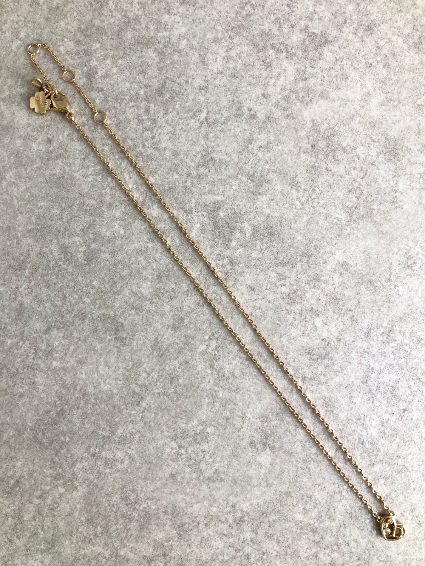 Christian Dior 心型圖案項鍊 金 復古 8guxy2