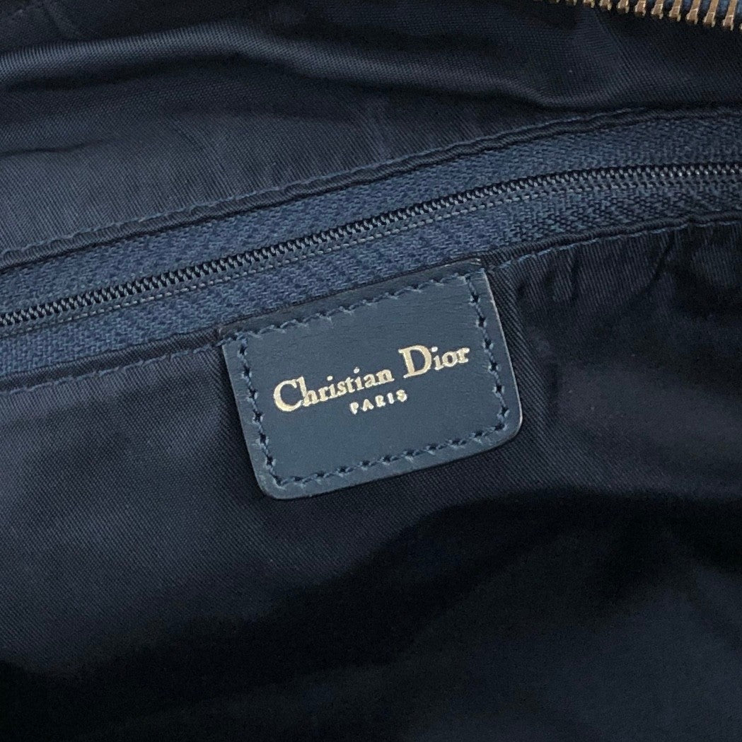 Christian Dior Trotter Handbag Boston bag Navy Vintage chfz7s