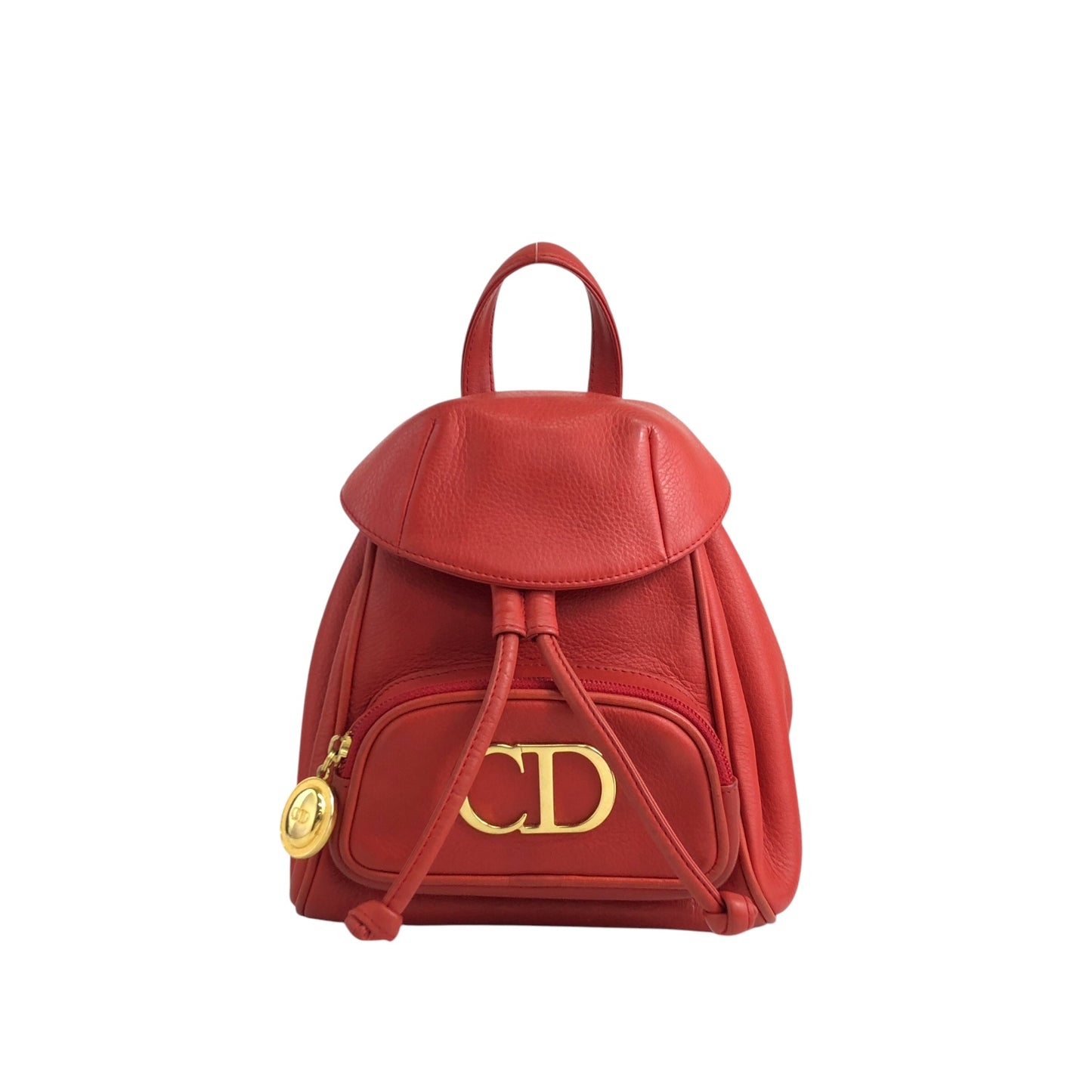 Christian Dior CD Logo Backpack Red Vintage pz728i