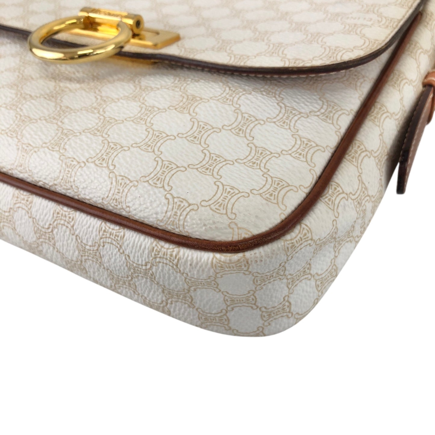 CELINE Macadam Gancini Shoulder bag White Vintage w4jb3k