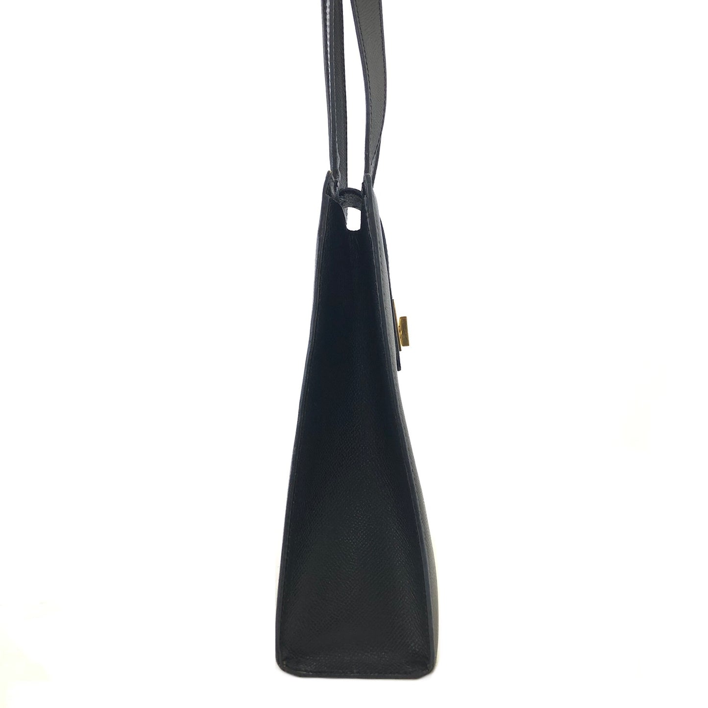 CELINE Turn Lock Leather Totebag Black Vintage pbjww6