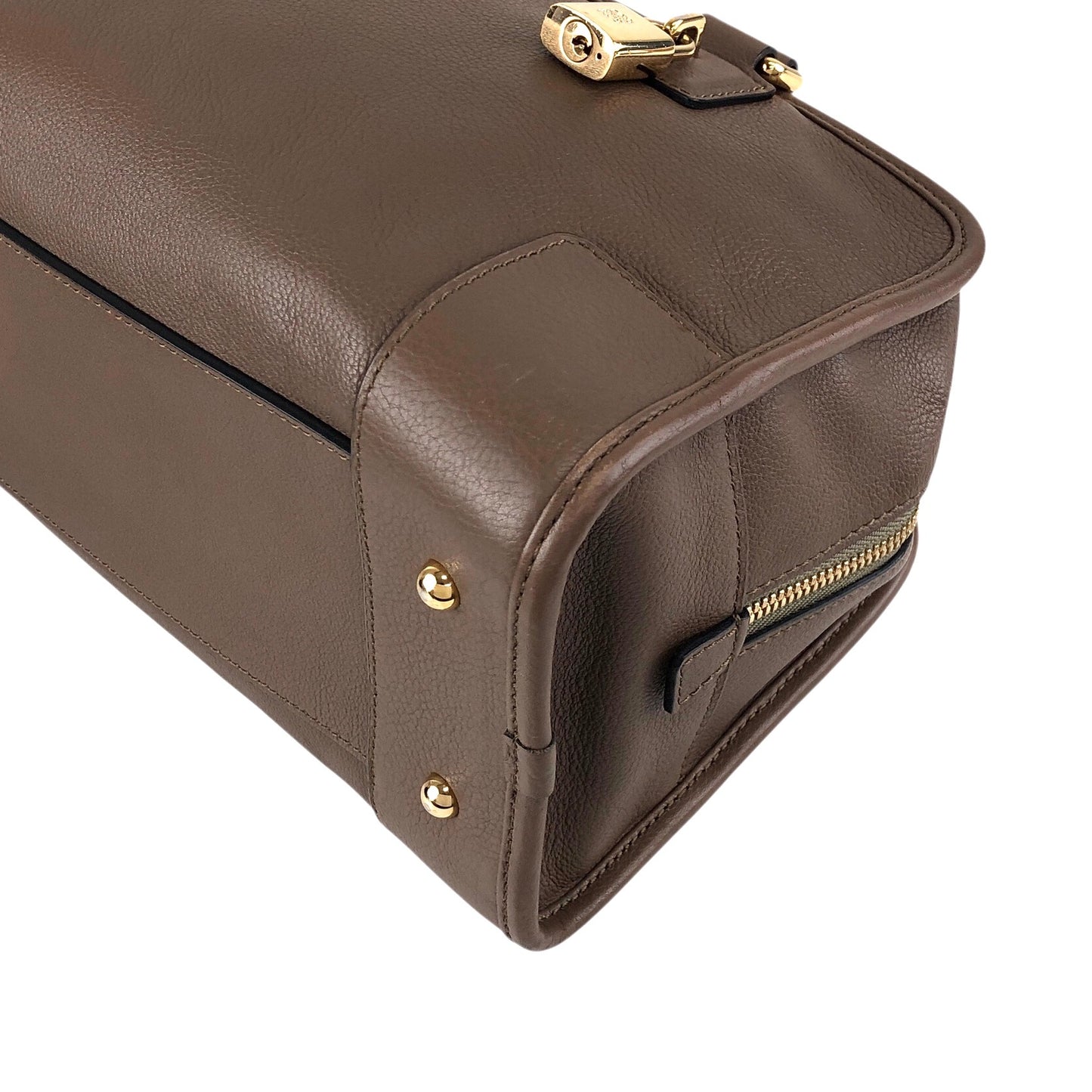 LOEWE Amazona28 Anagram Small Boston bag Handbag Beige Vintage euhpr8