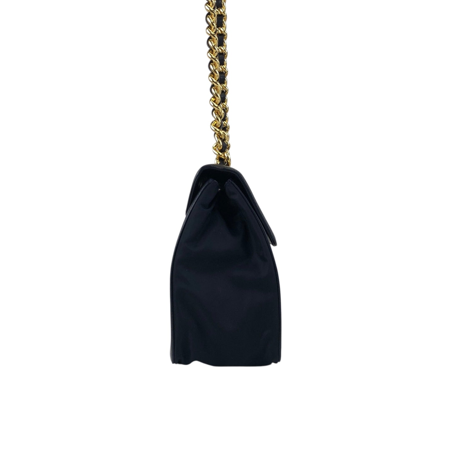 PRADA Logo Chain houlder bag Black Vintage 8snhrv