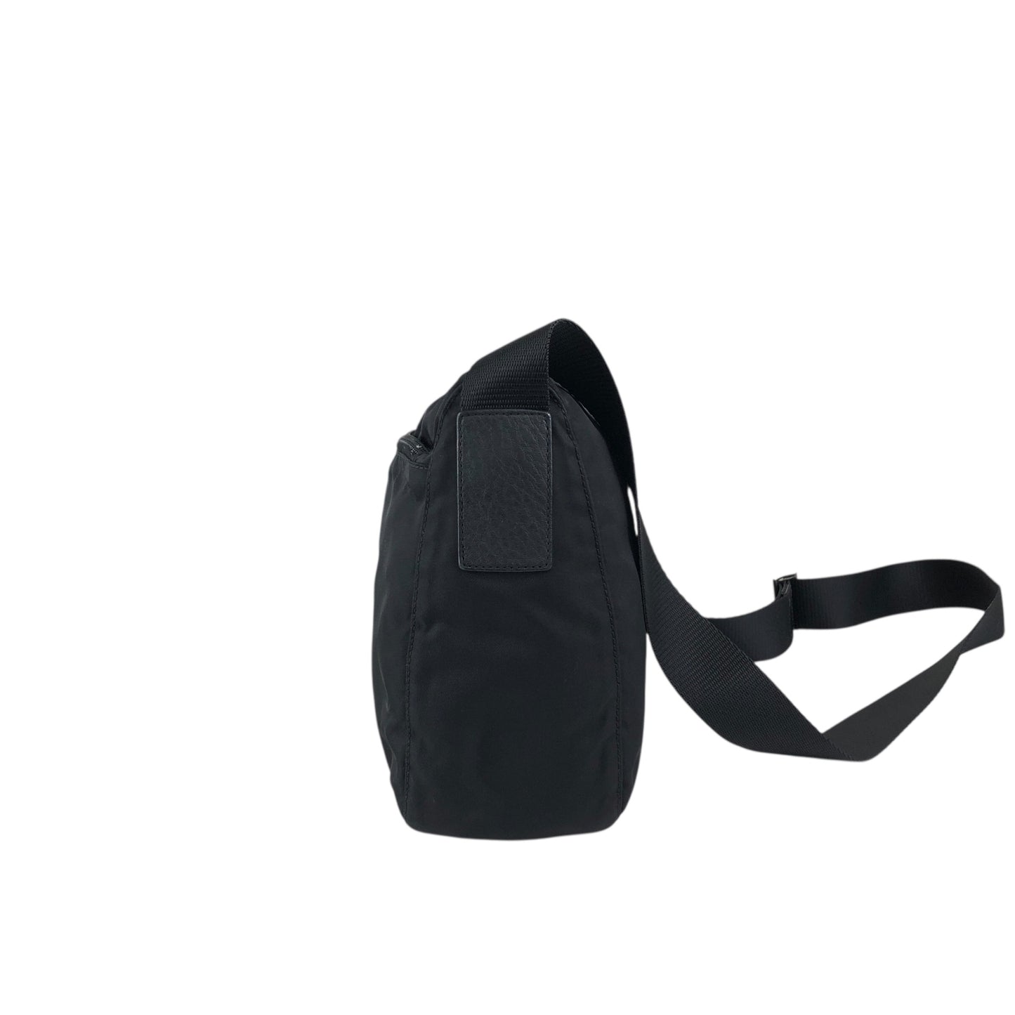 PRADA Triangle Logo Shoulder bag Black Vintage ik68if