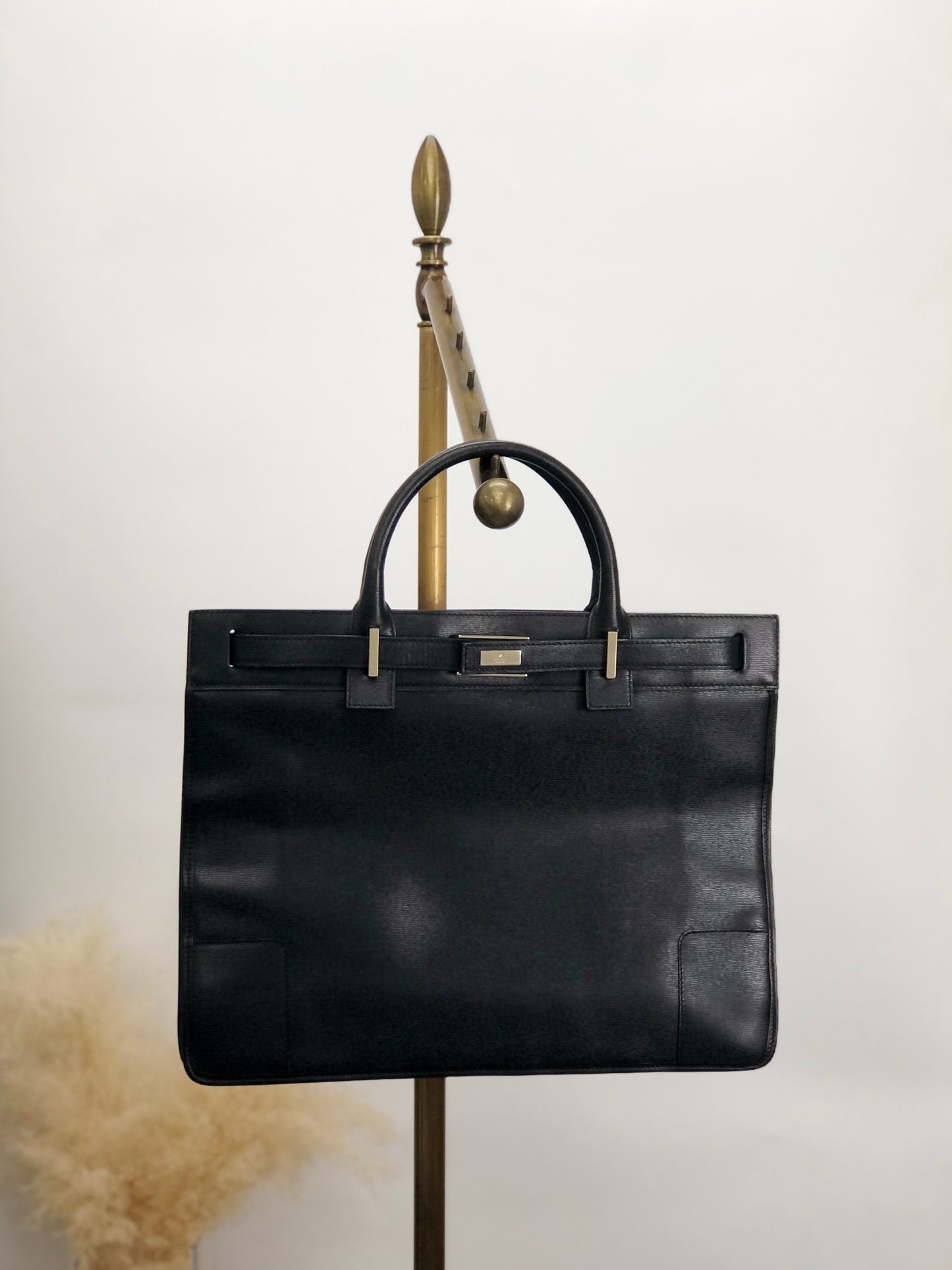 GUCCI Logo Handbag Black Vintage wmdsba