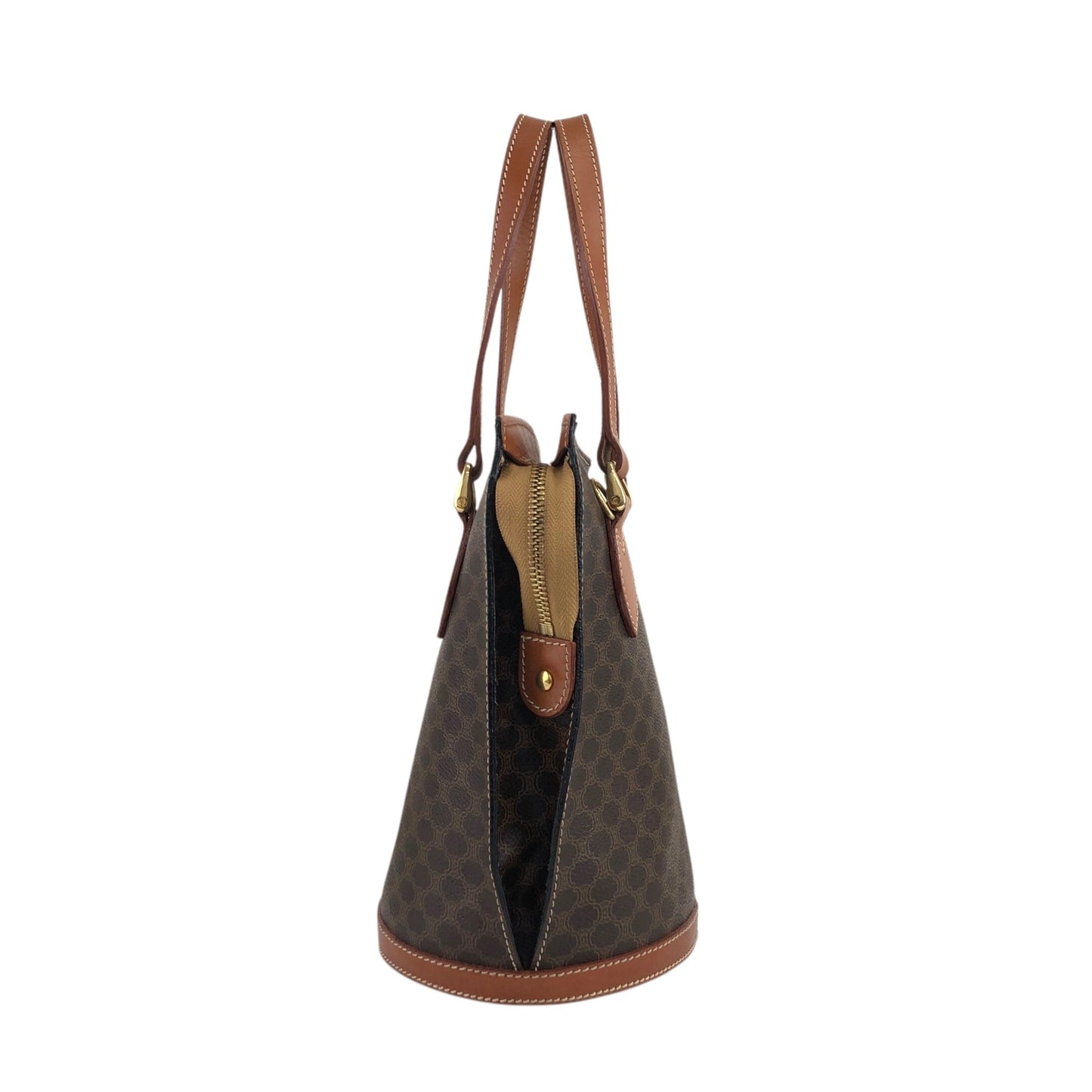 CELINE Macadam Blason Handbag Brown Vintage 5s22vy