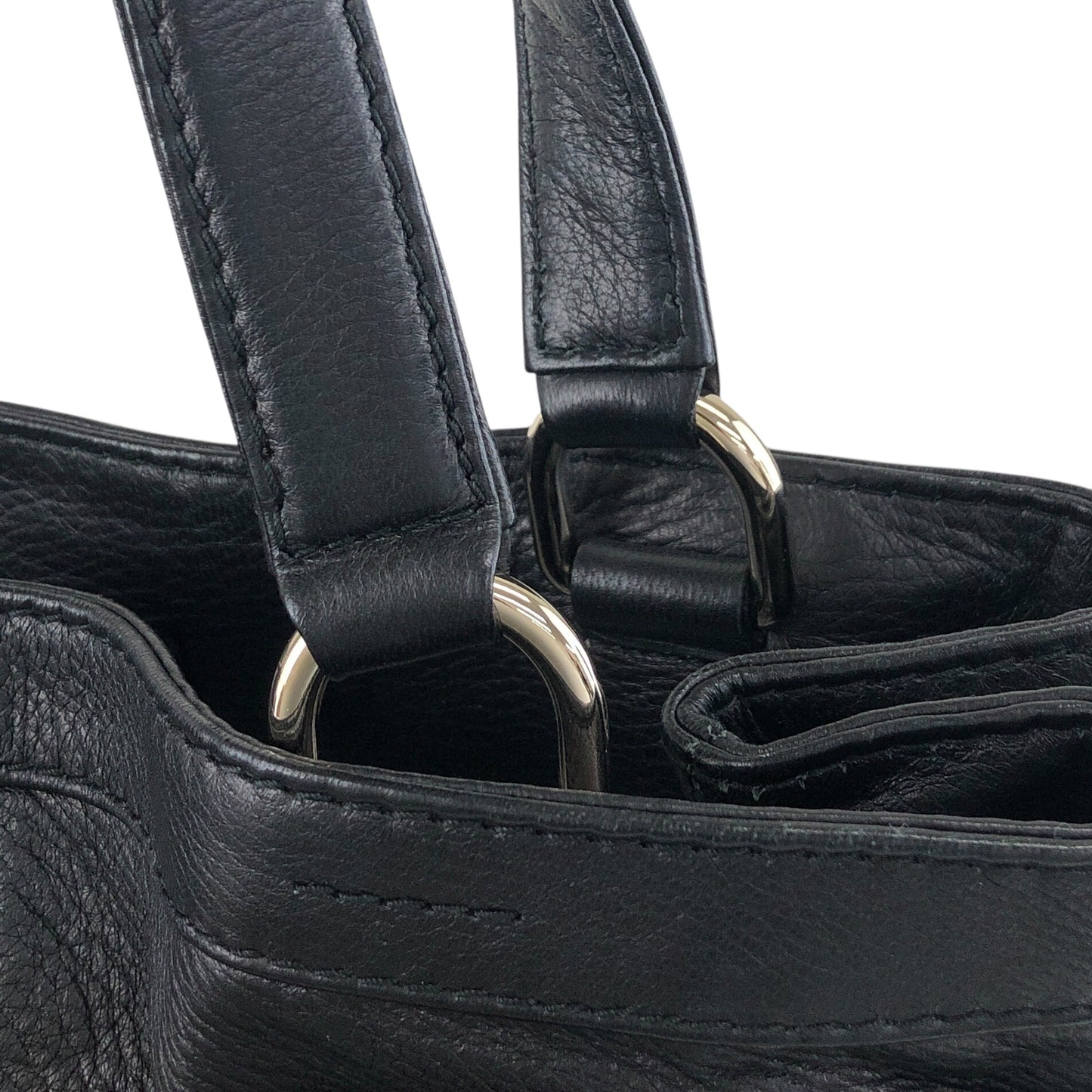 GUCCI Horse Bit Handbag Black 269943 Vintage wj5bxw
