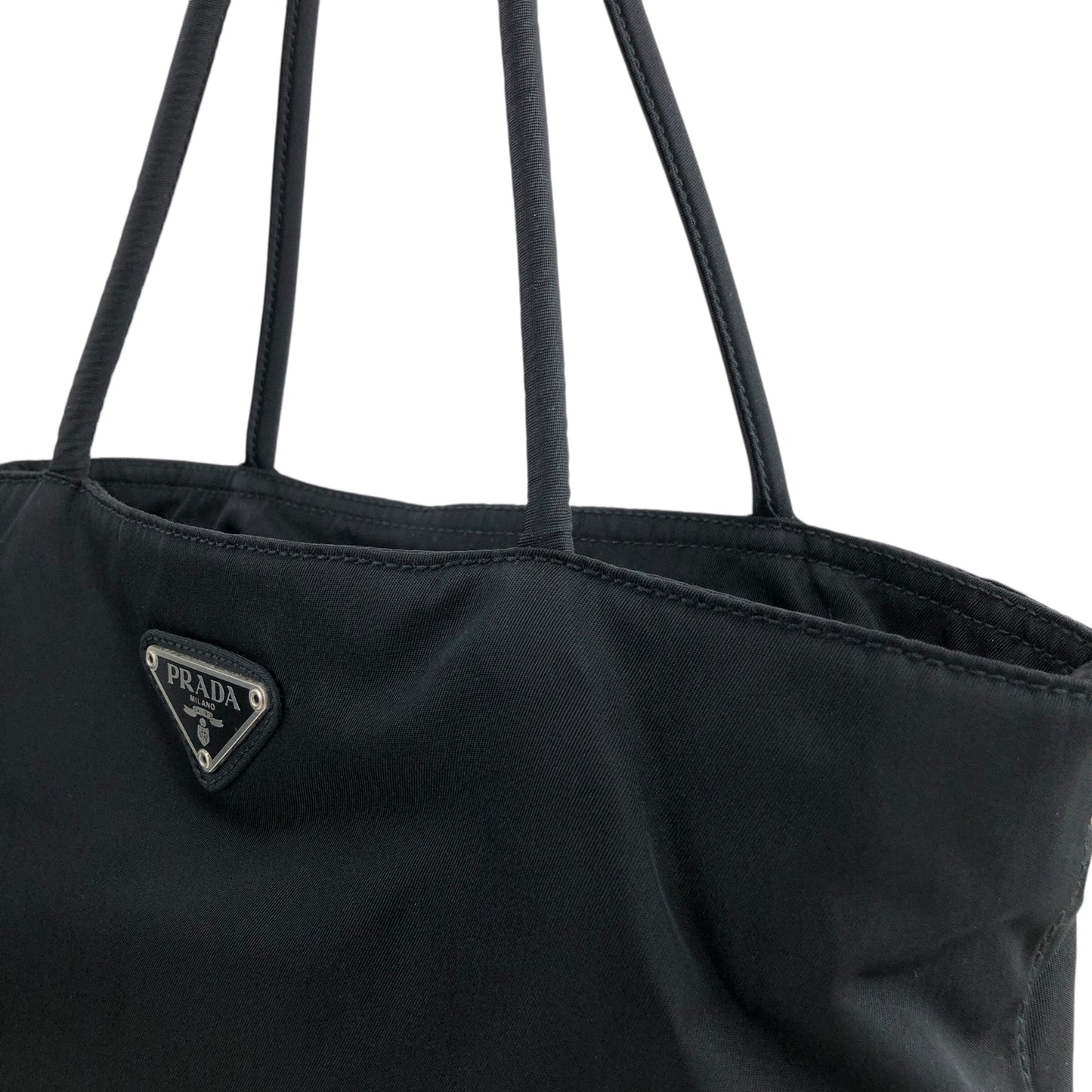 PRADA Triangle Logo Totebag Black Vintage z3ewpi