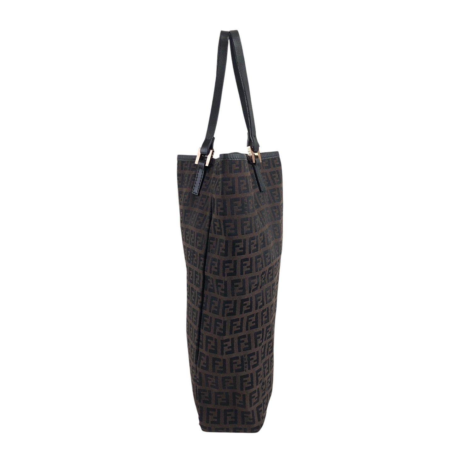 FENDI Zucchino Handbag Totebag Brown Vintage 6duur4