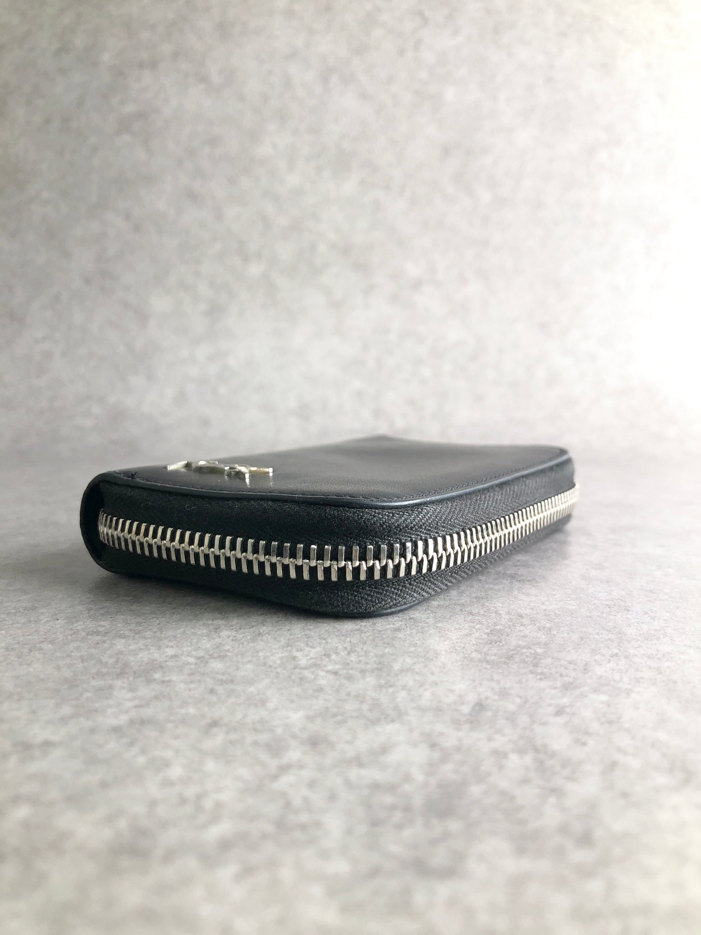 Yves Saint Laurent YSL Logo Coin Purse Black Vintage tpc6gd