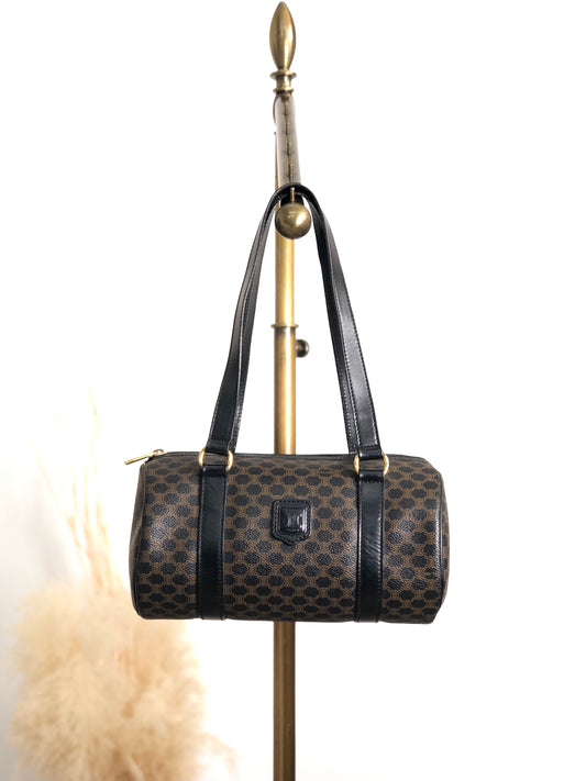 CELINE Macadam Blason Handbag Black Vintage yagsxr
