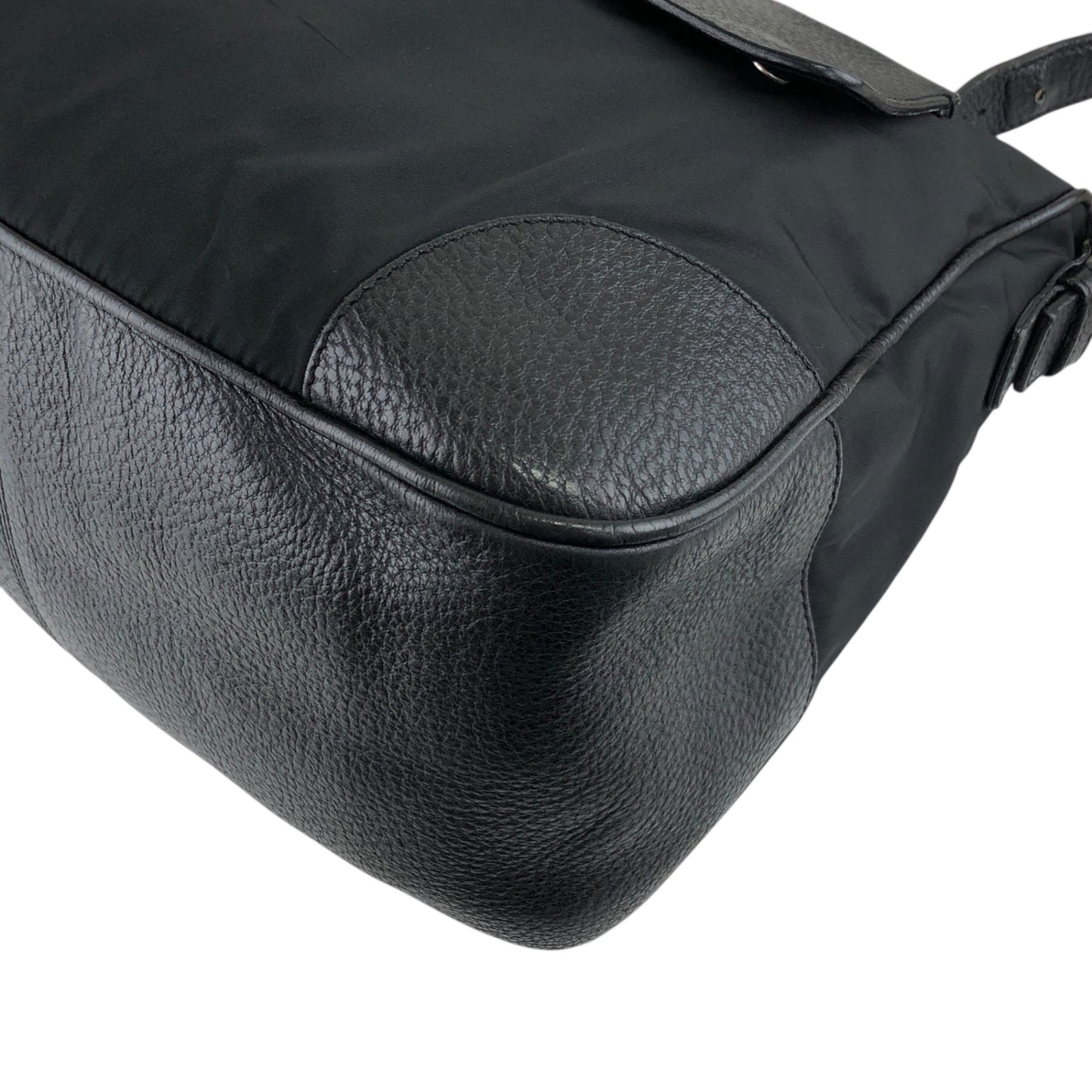 PRADA Triangle Logo Shoulder bag Black Vintage p74gfa
