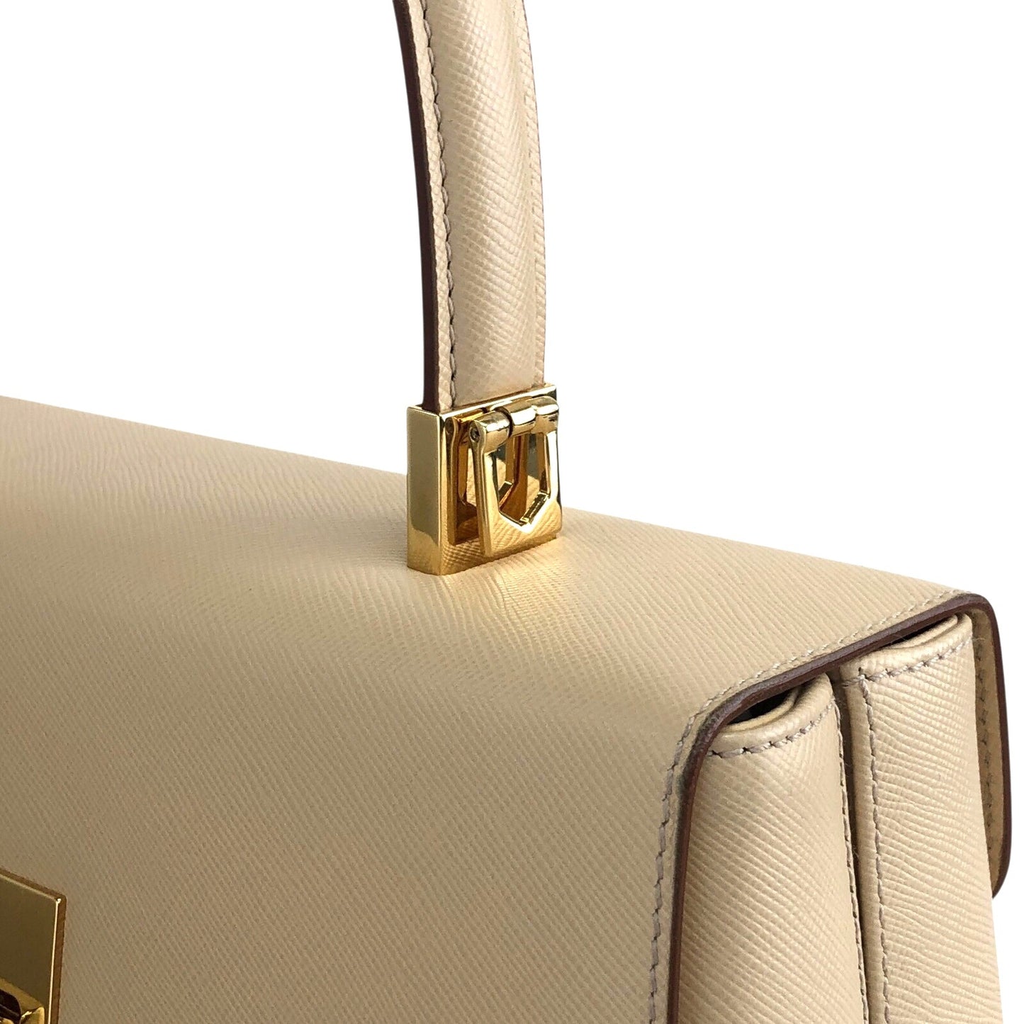 Salvatore Ferragamo Gancini Two-way Handbag Shoulder bag Beige Vintage khdcf6