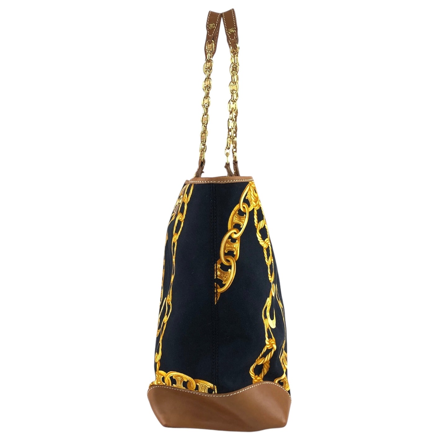 CELINE Blason Chain Shoulder bag Totebag Black Vintage vskgie